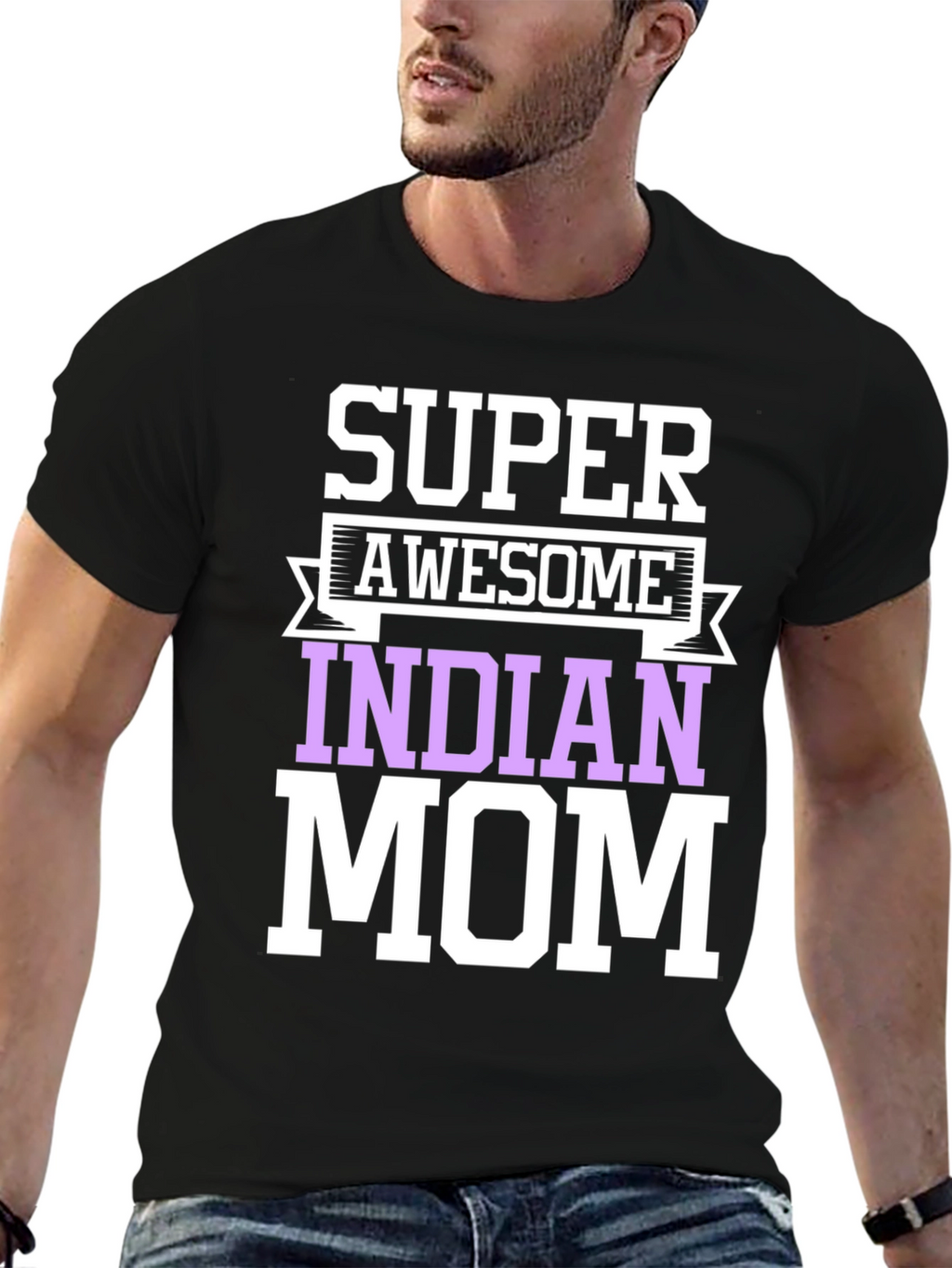 Super Awesome Indian Mom T-Shirt - Black