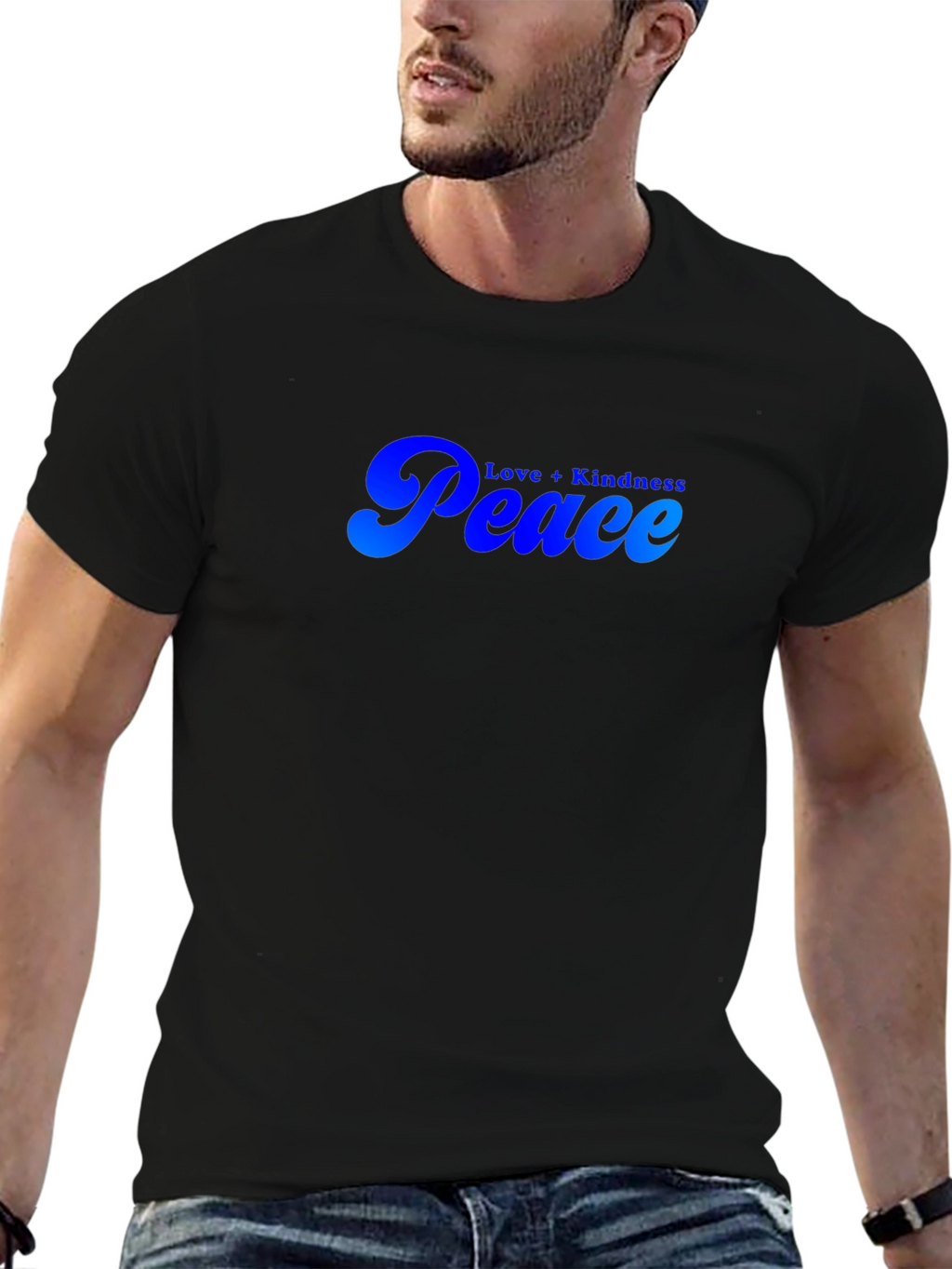 Peace Love Kindness Black T-Shirt
