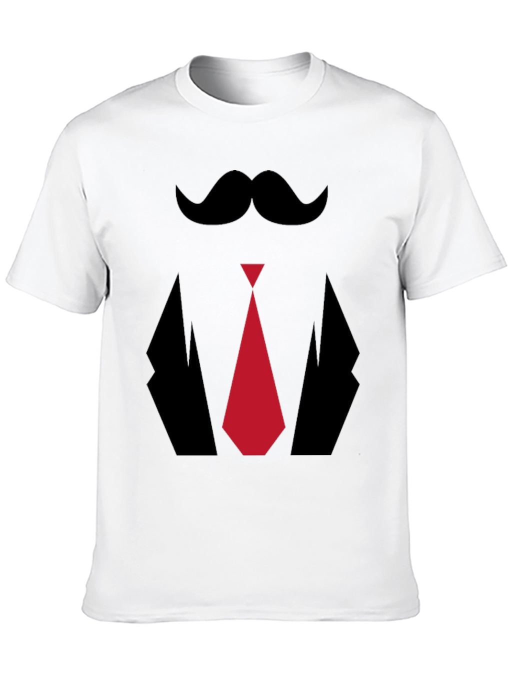 Mens Novelty Tuxedo T-Shirt - Mustache Tie Suit Design