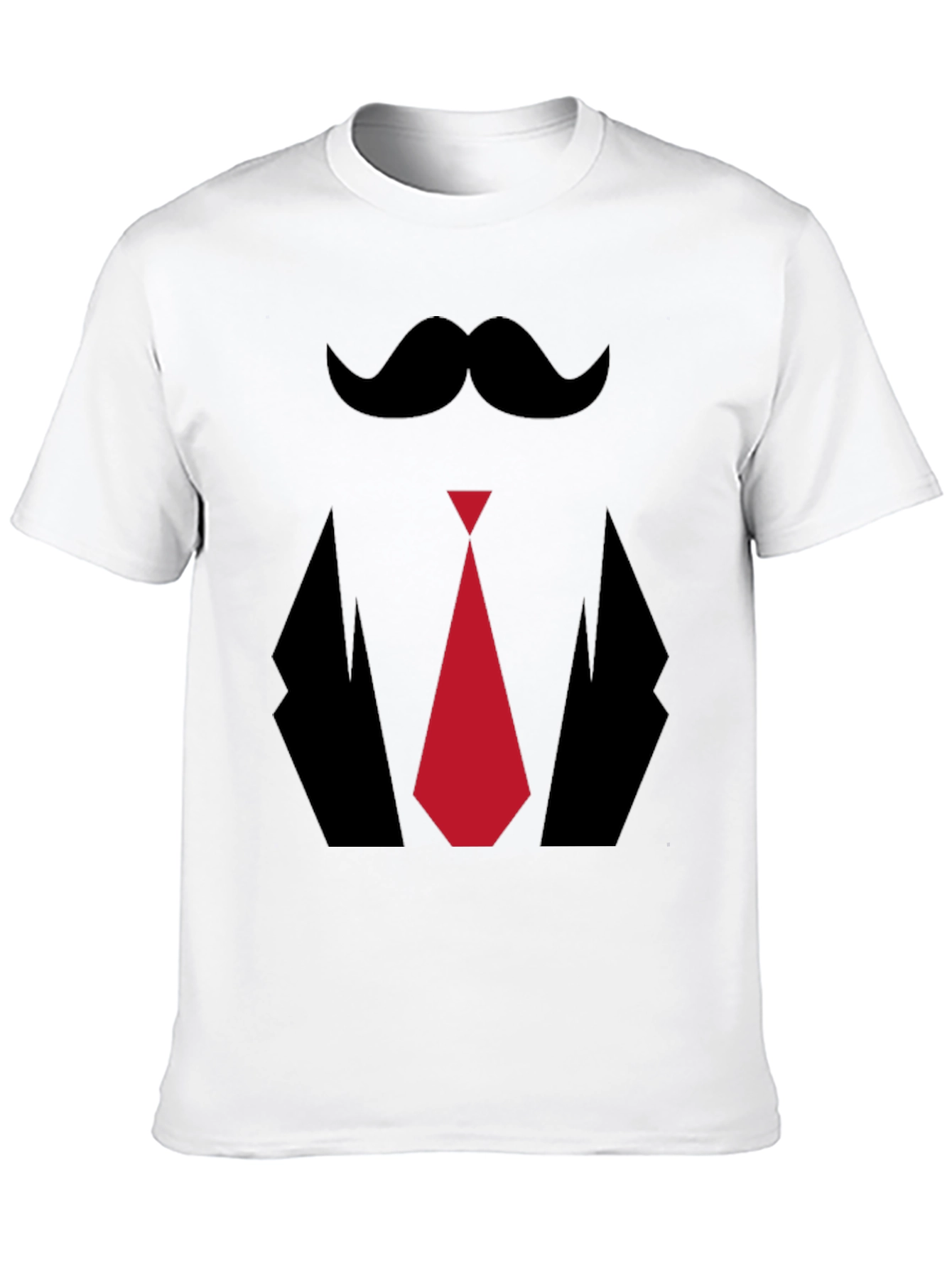 Mens Novelty Tuxedo T-Shirt - Mustache Tie Suit Design