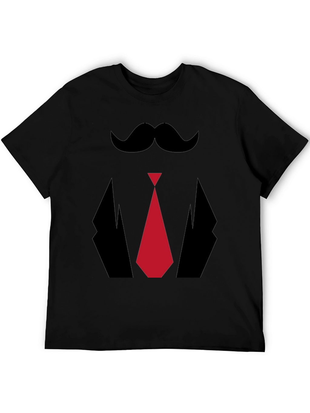 Mens Novelty Tuxedo T-Shirt - Mustache Tie Suit Design