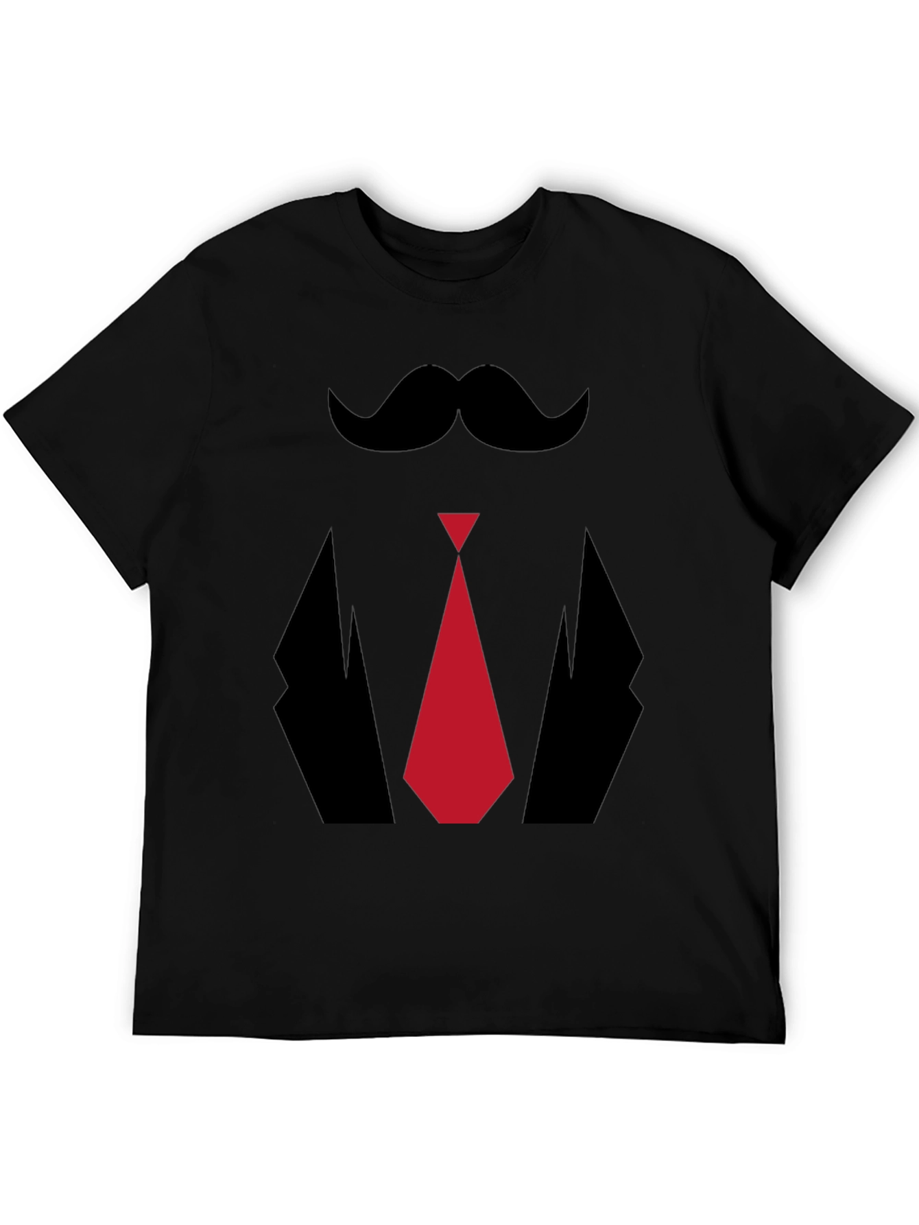 Mens Novelty Tuxedo T-Shirt - Mustache Tie Suit Design