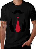 Mens Novelty Tuxedo T-Shirt - Mustache Tie Suit Design