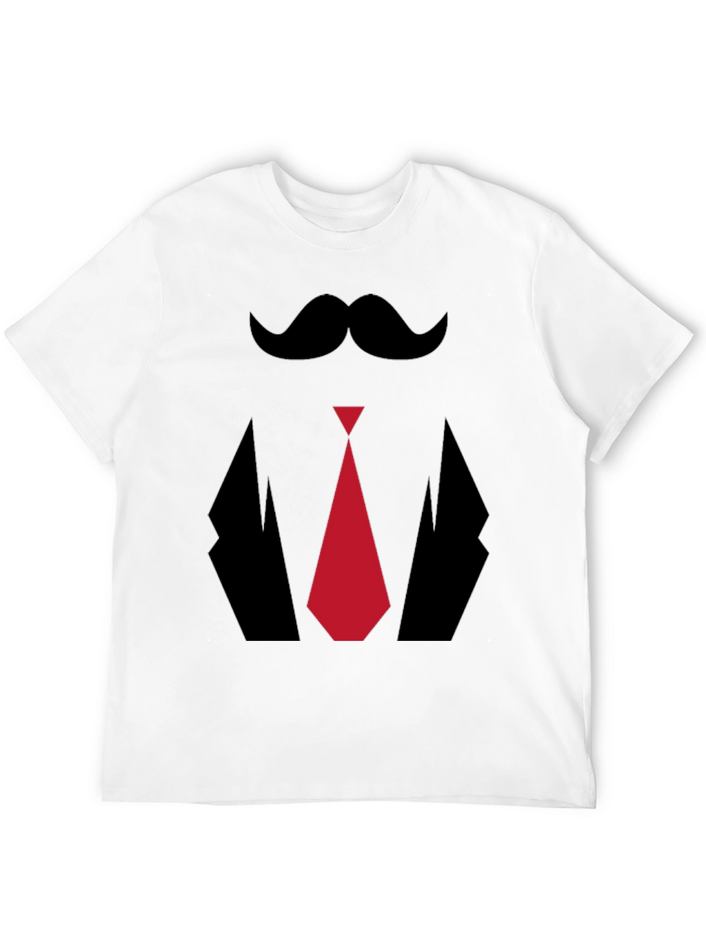 Mens Novelty Tuxedo T-Shirt - Mustache Tie Suit Design