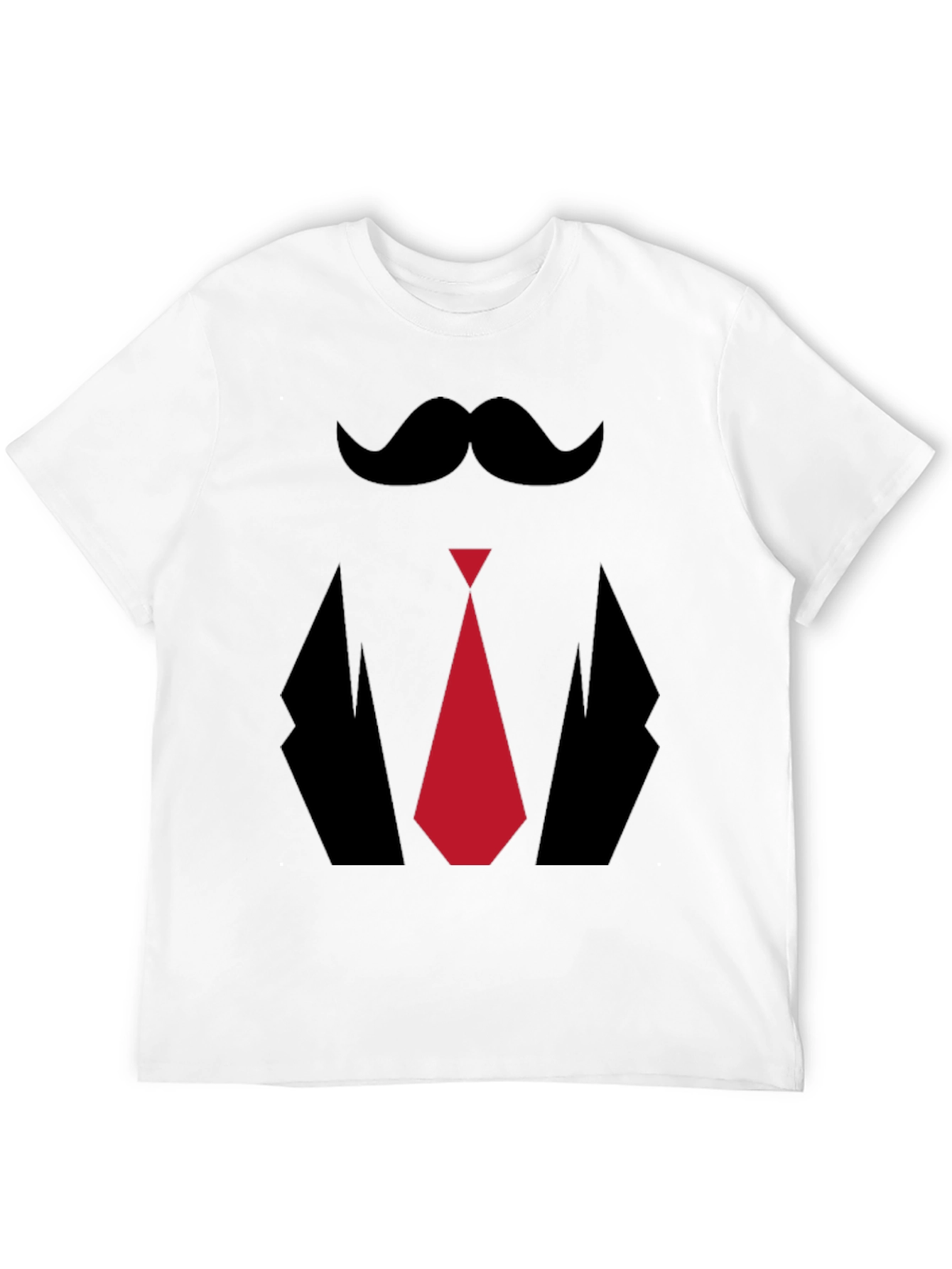 Mens Novelty Tuxedo T-Shirt - Mustache Tie Suit Design
