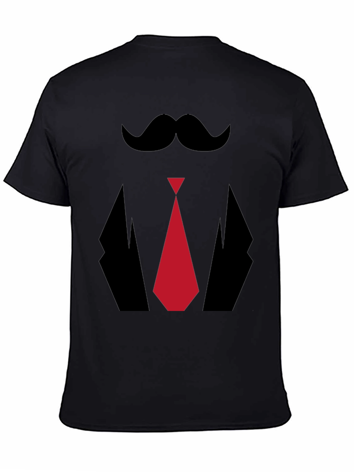Mens Novelty Tuxedo T-Shirt - Mustache Tie Suit Design
