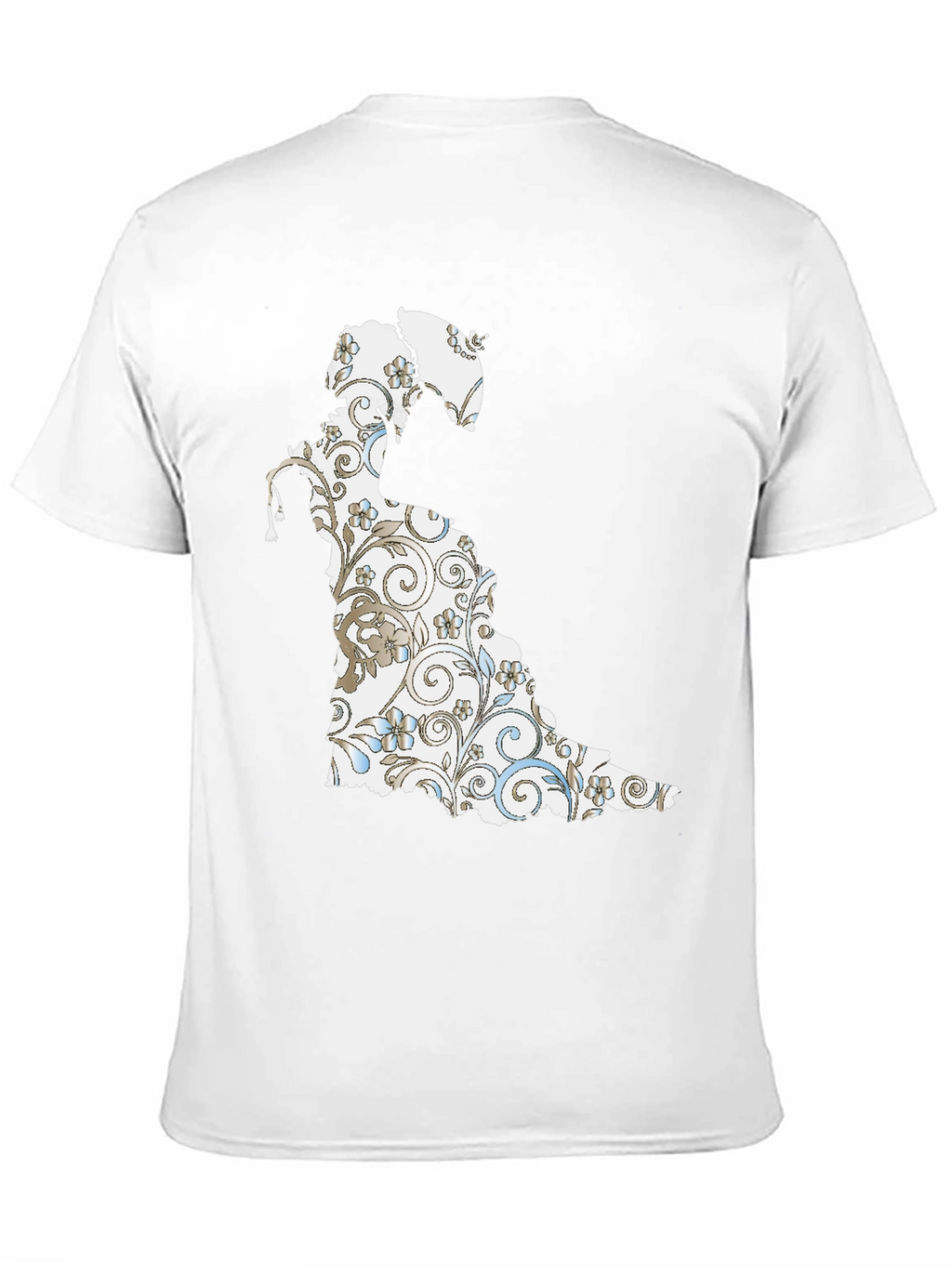 Floral Silhouette Graphic Tee - Black Cotton