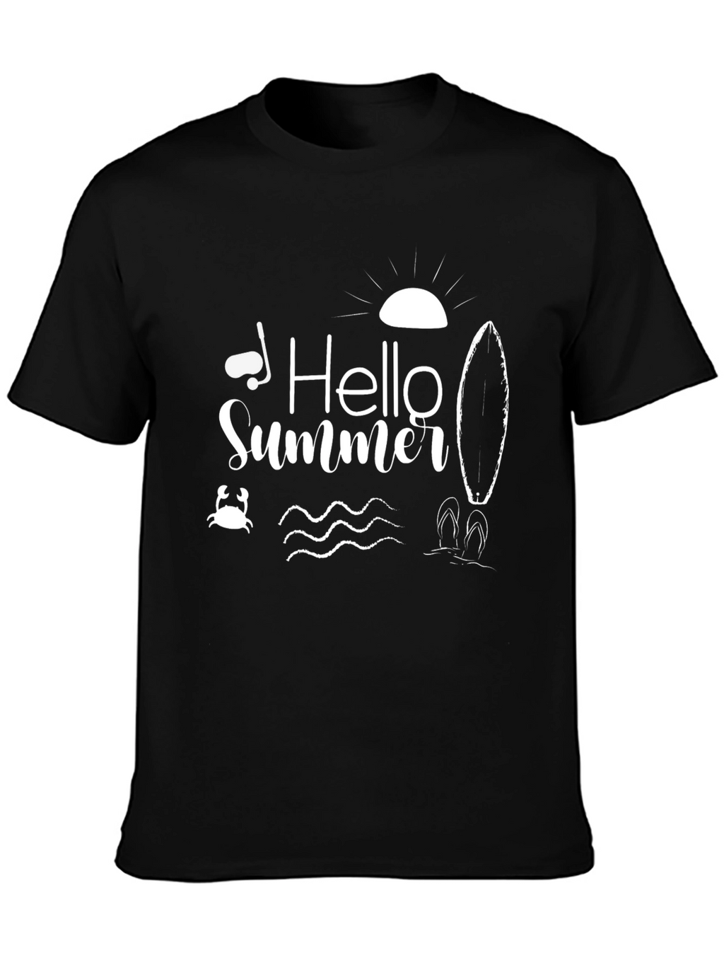 Hello Summer Graphic Tee - Mens Black T-Shirt