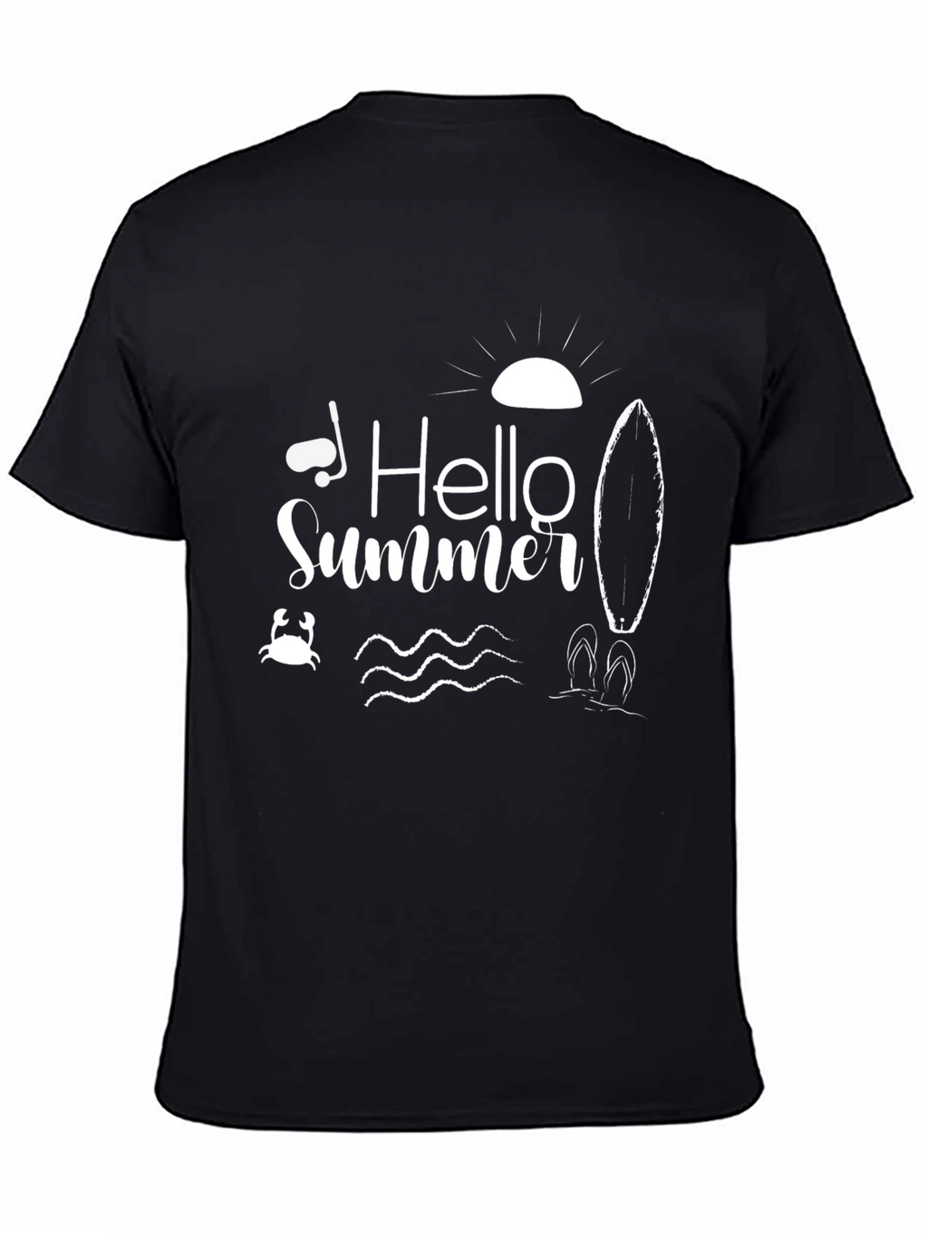 Hello Summer Graphic Tee - Mens Black T-Shirt