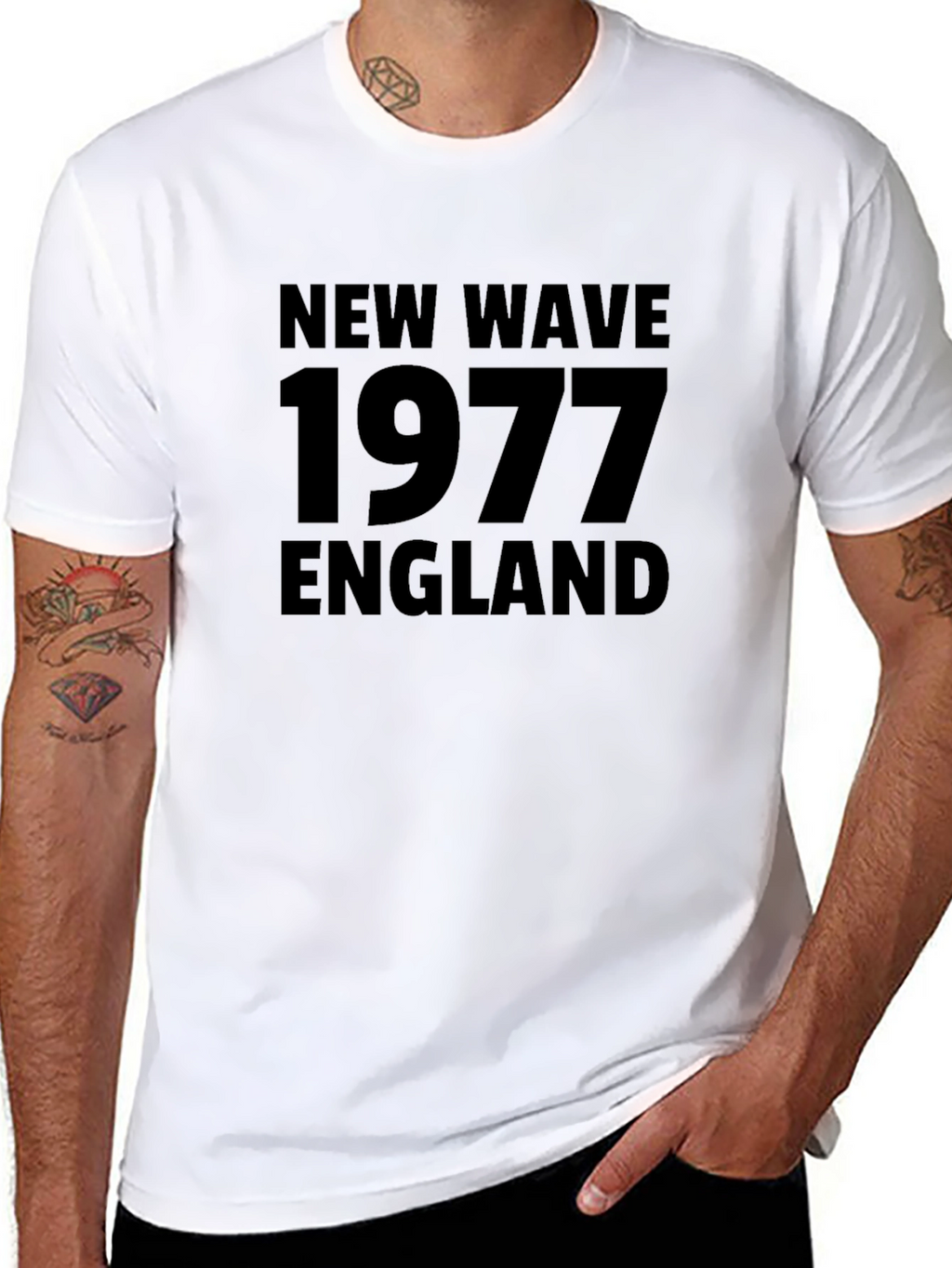 New Wave 1977 England Black T-Shirt