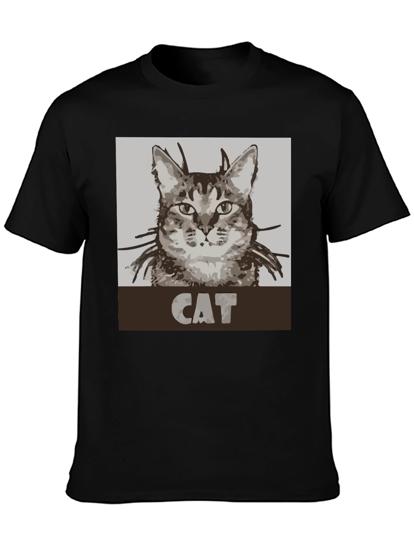 Cat Graphic Tee - Unisex Black T-Shirt