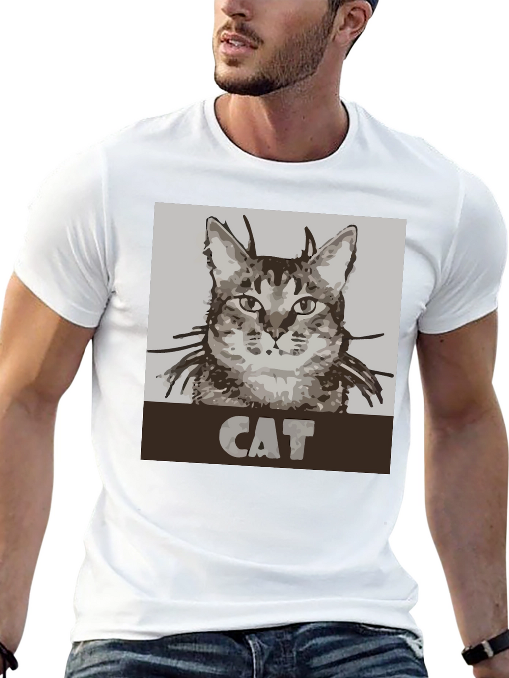Cat Graphic Tee - Unisex Black T-Shirt