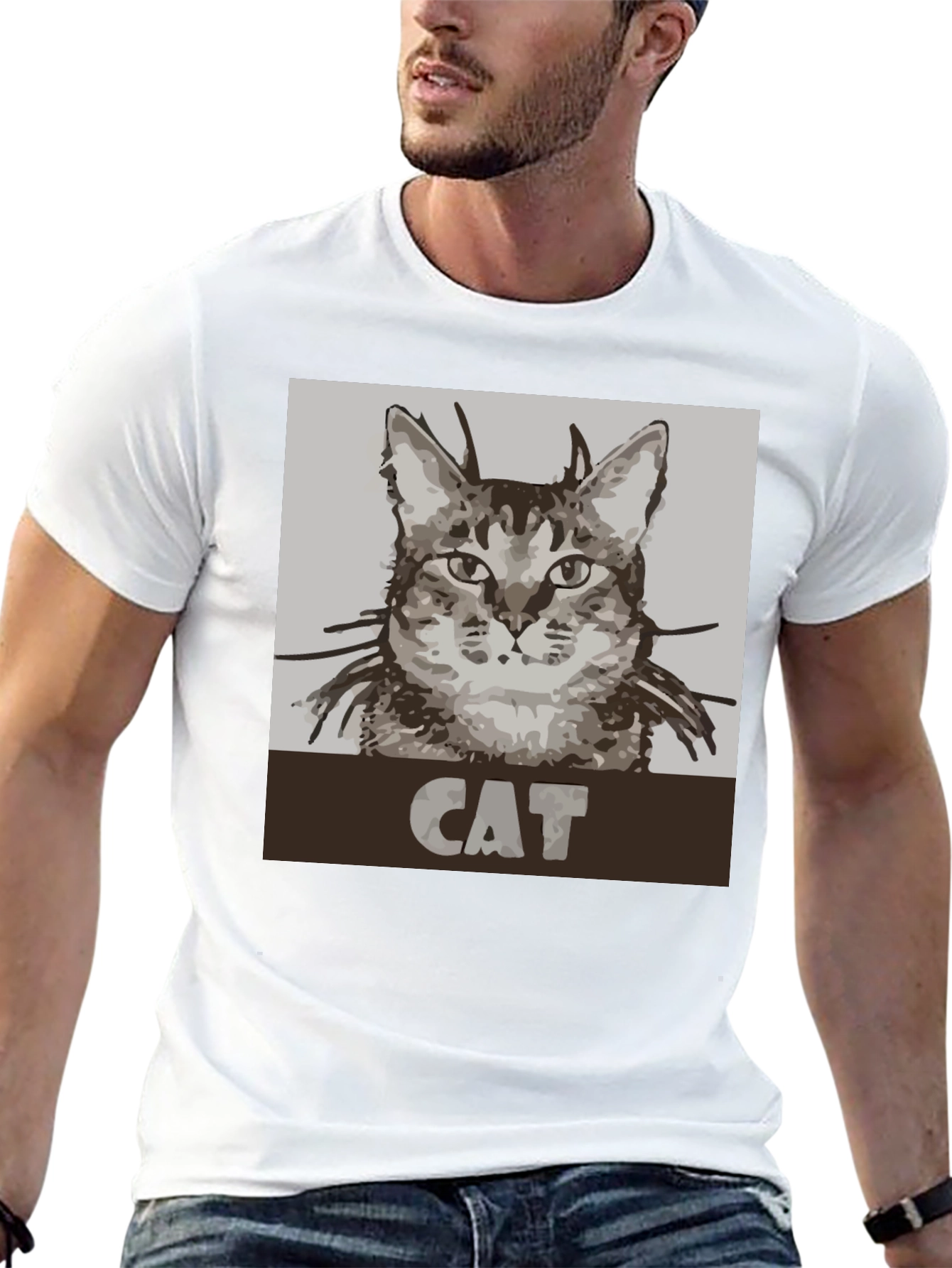 Cat Graphic Tee - Unisex Black T-Shirt