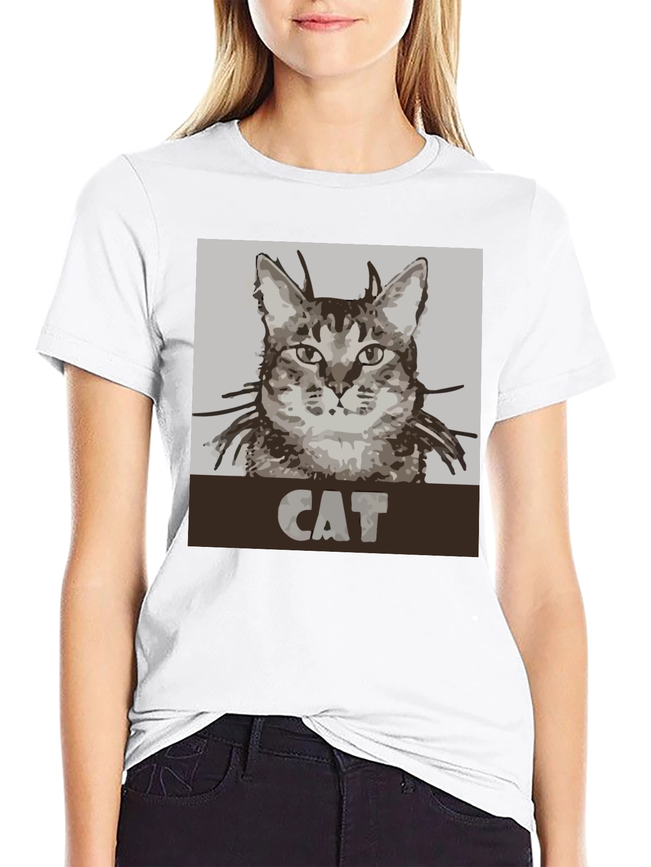 Cat Graphic Tee - Unisex Black T-Shirt