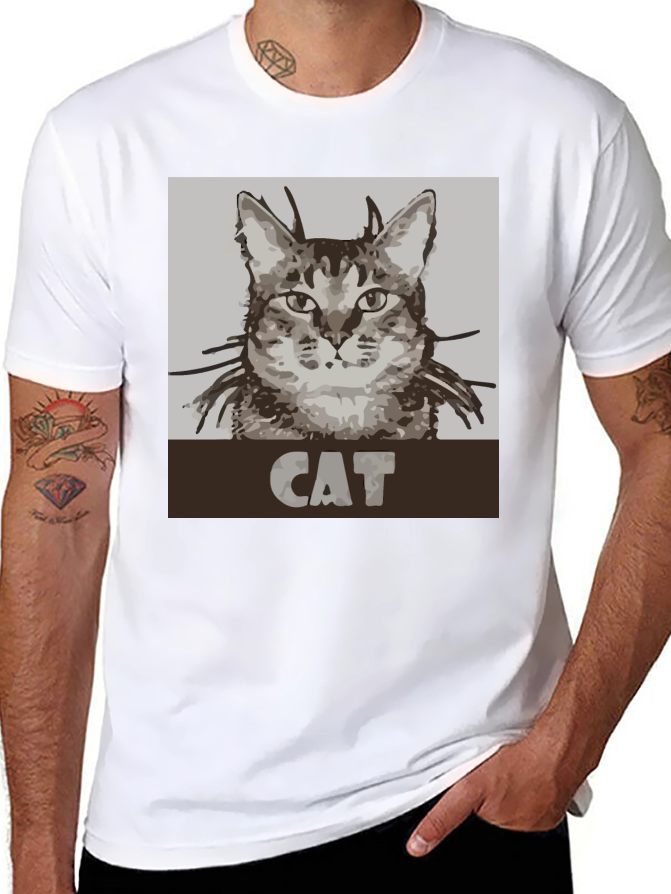 Cat Graphic Tee - Unisex Black T-Shirt