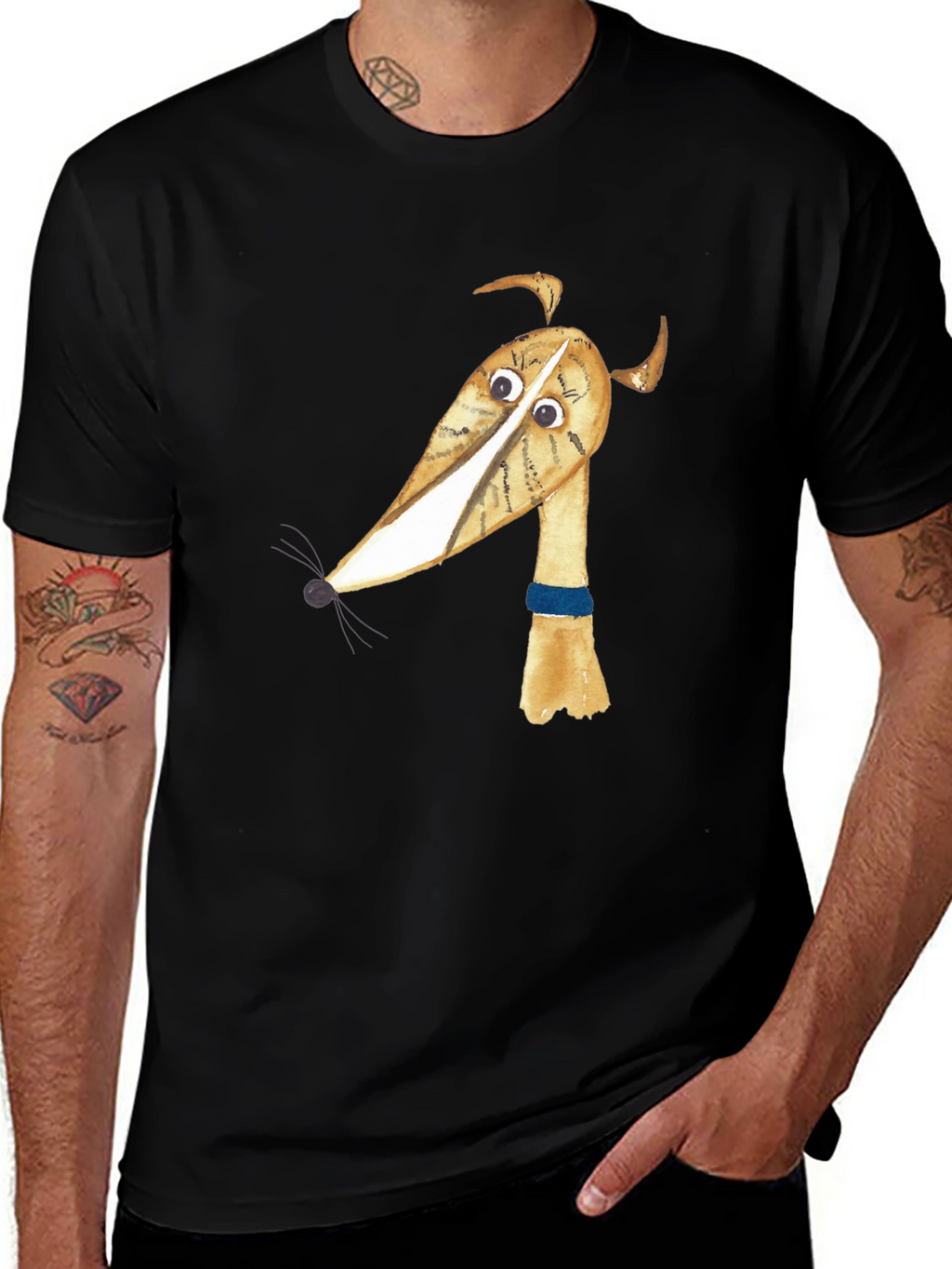 Cartoon Dog Graphic T-Shirt