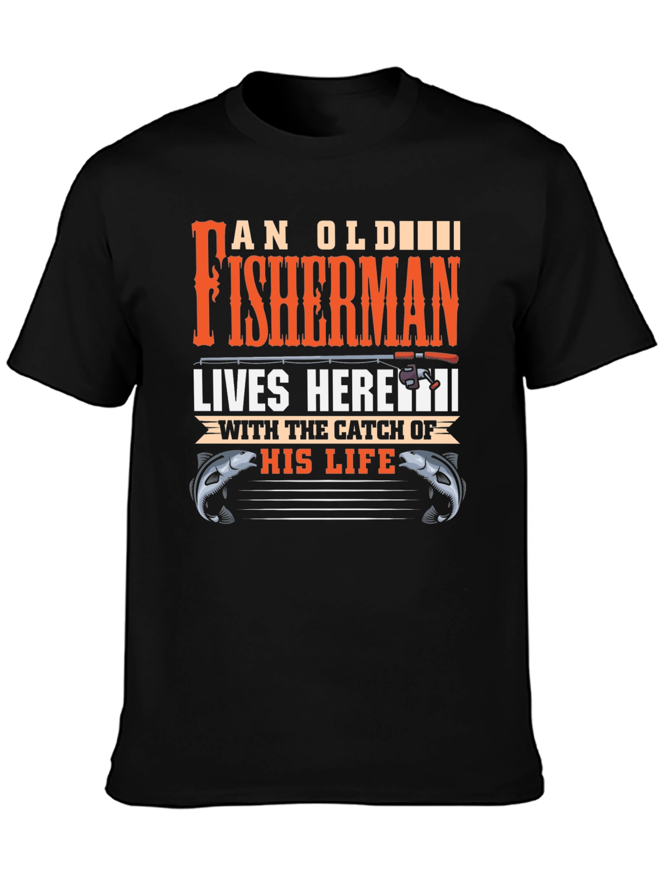 An Old Fisherman Lives Here Graphic Tee