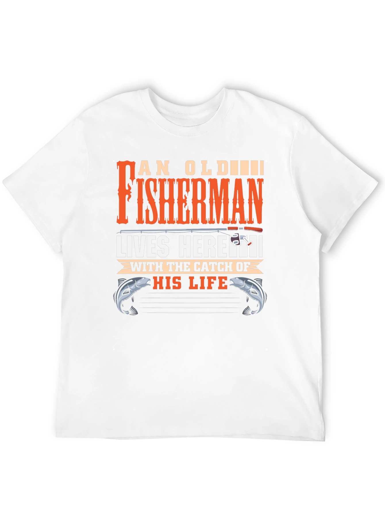 An Old Fisherman Lives Here Graphic Tee