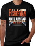 An Old Fisherman Lives Here Graphic Tee
