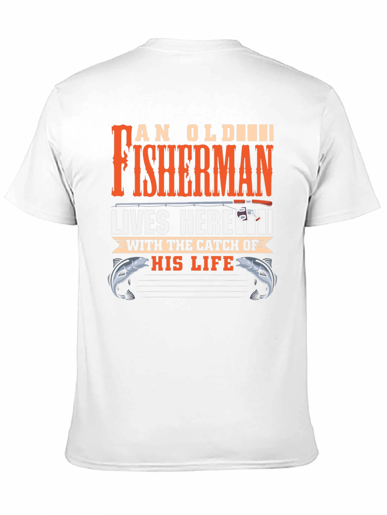 An Old Fisherman Lives Here Graphic Tee