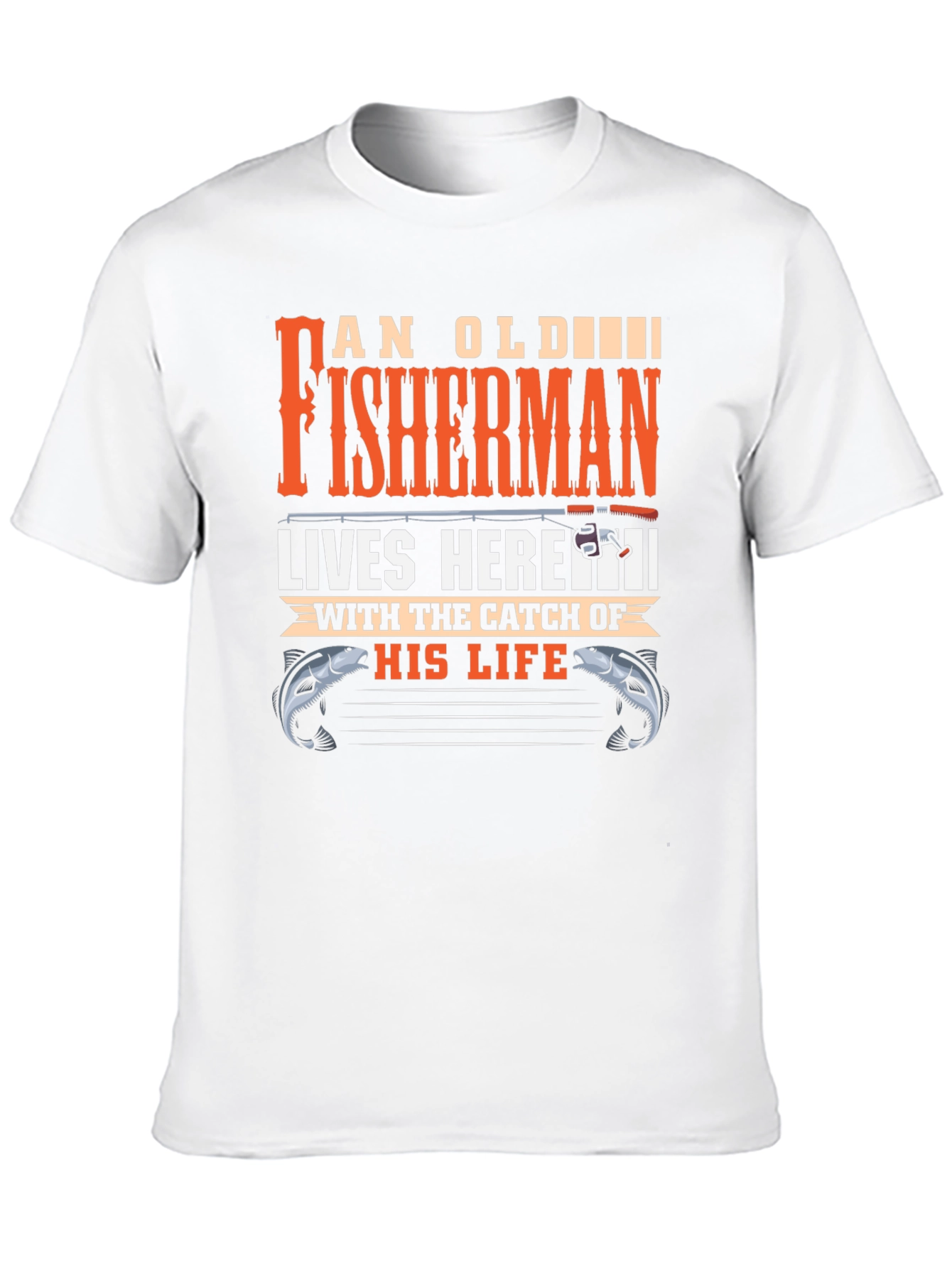 An Old Fisherman Lives Here Graphic Tee