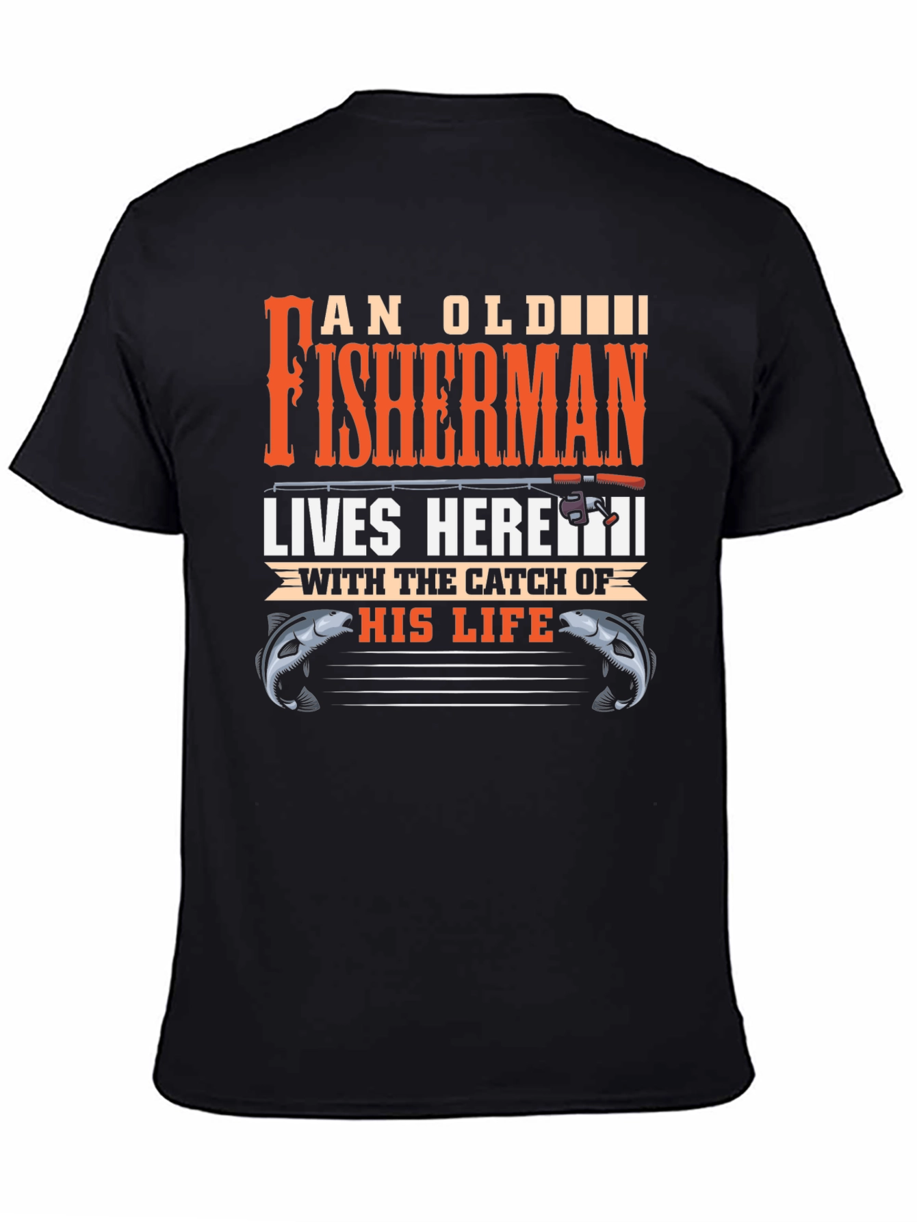 An Old Fisherman Lives Here Graphic Tee