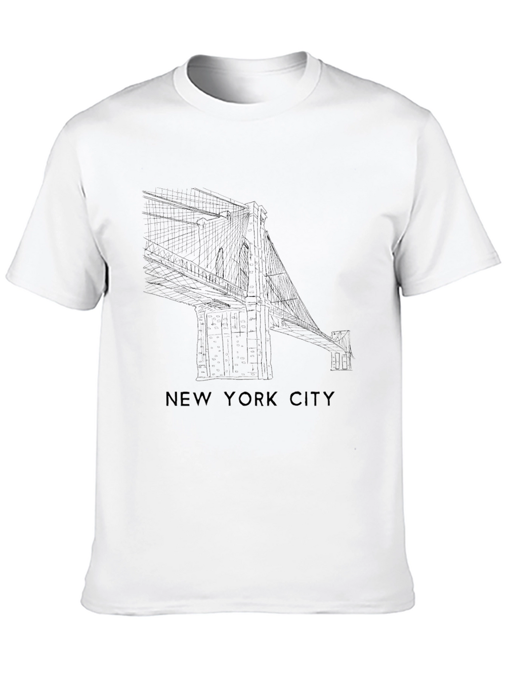 New York City Bridge Graphic Black T-Shirt
