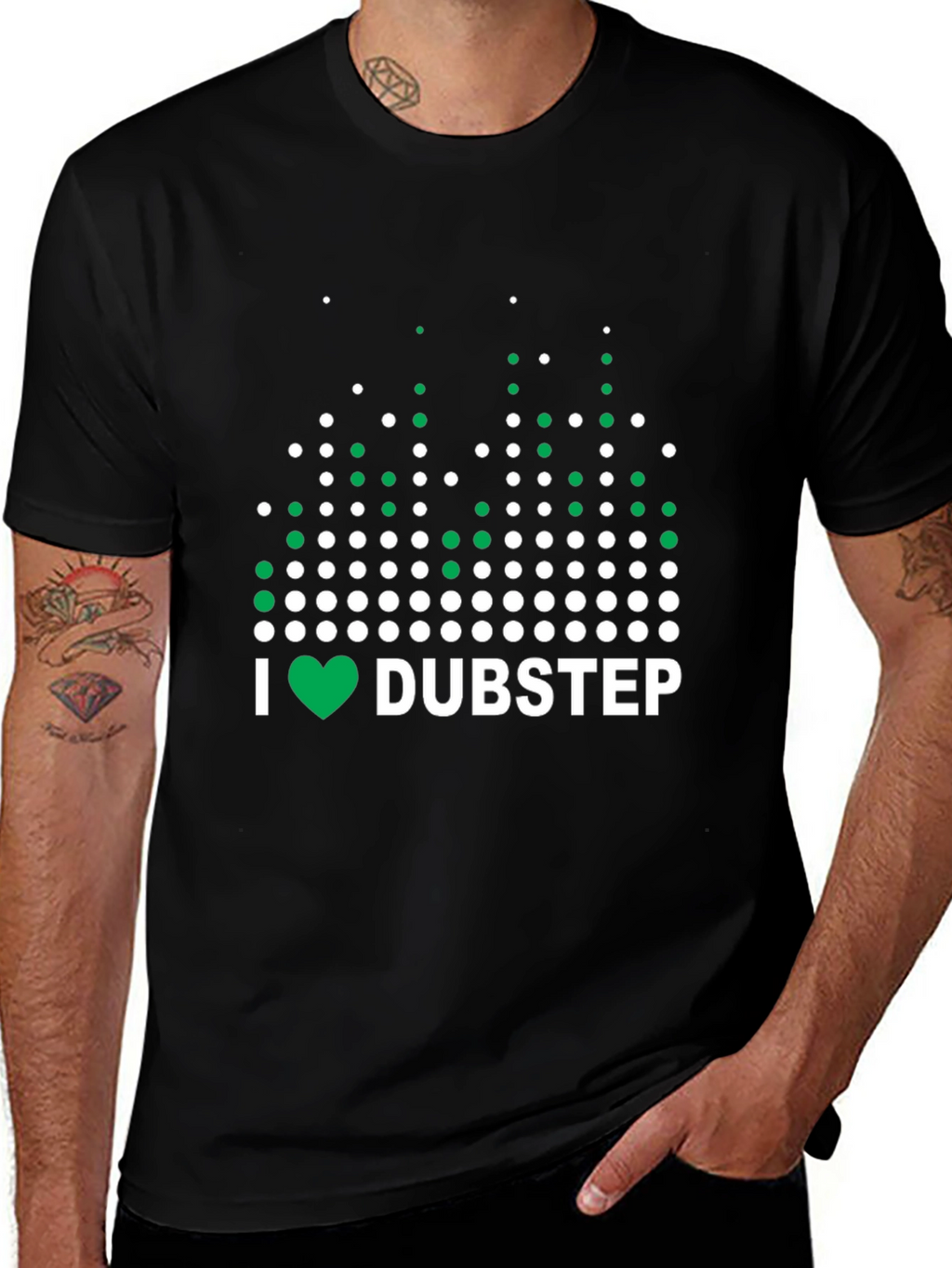 I Love Dubstep Music Graphic Tee - Black