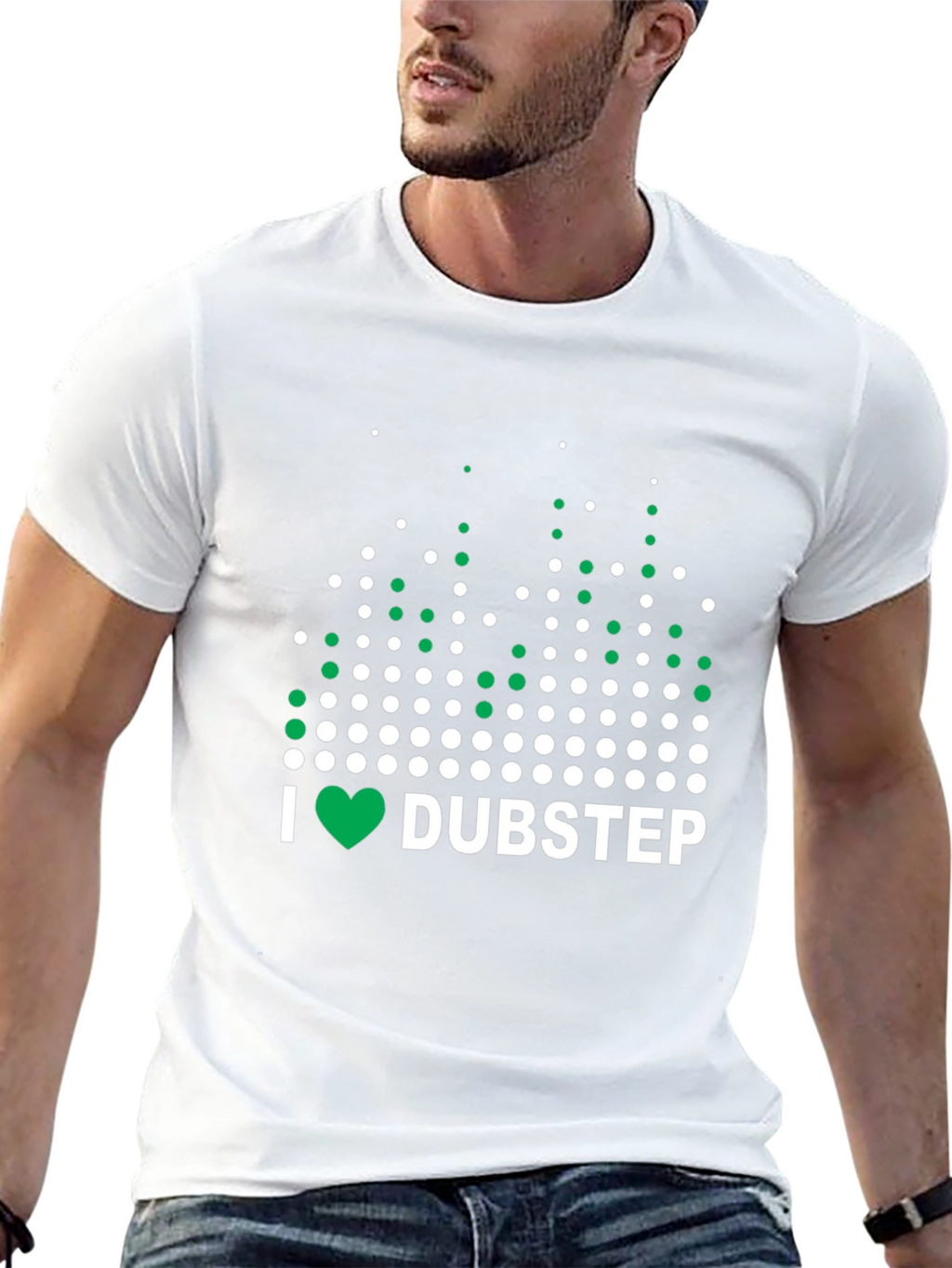 I Love Dubstep Music Graphic Tee - Black