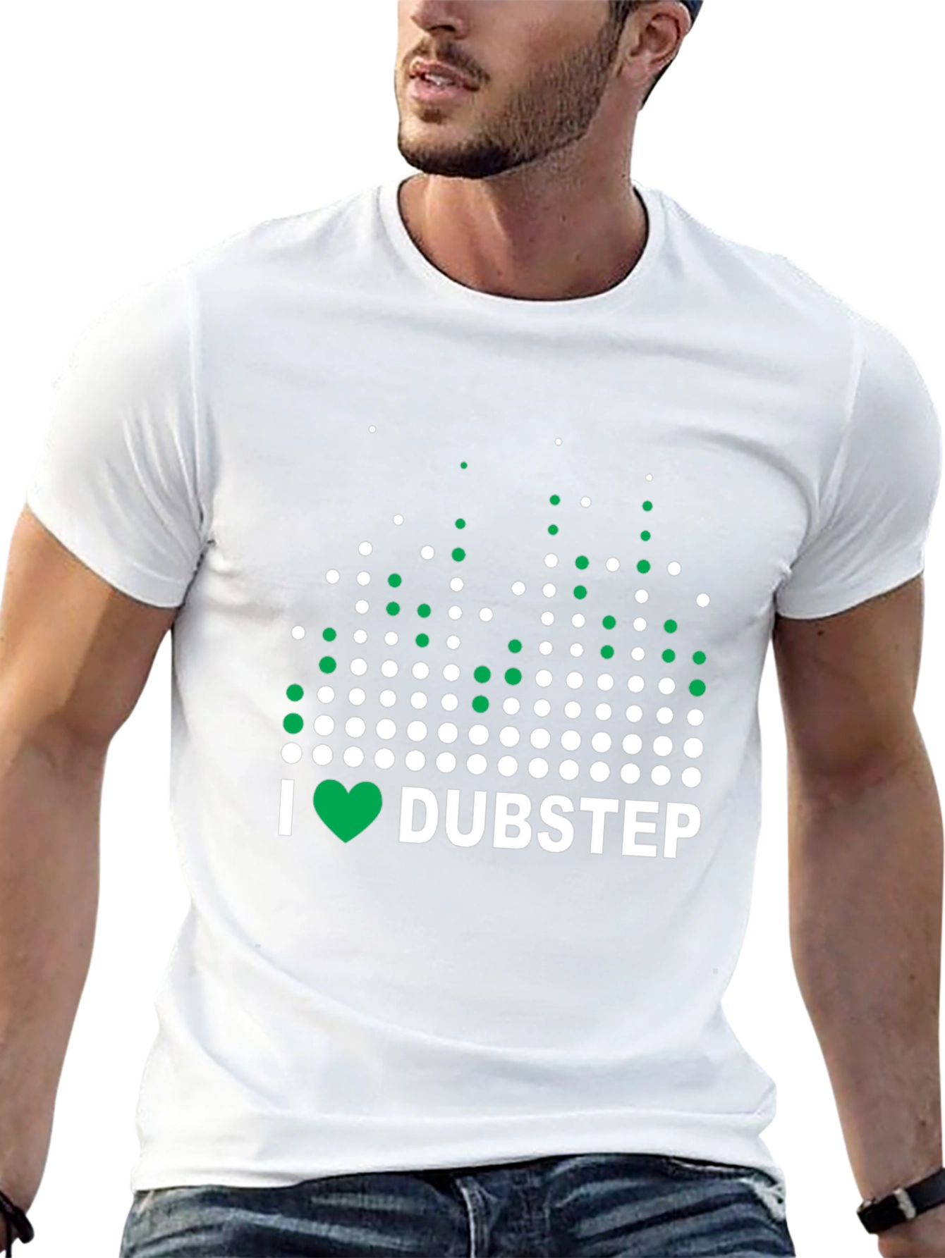 I Love Dubstep Music Graphic Tee - Black