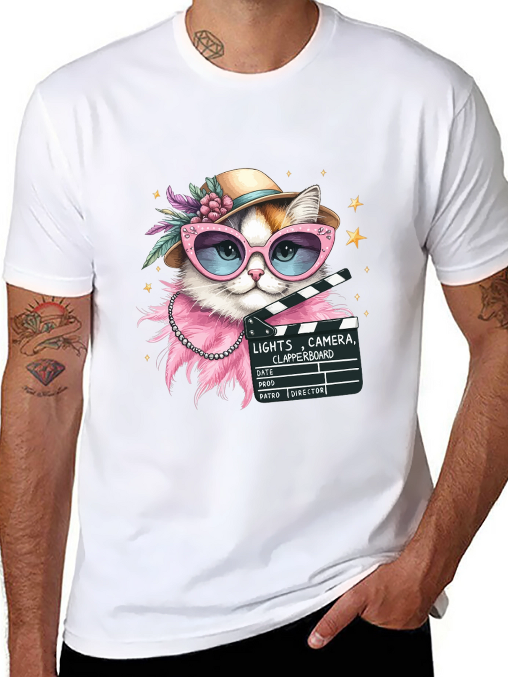 Cat Director T-Shirt - Lights Camera Action!