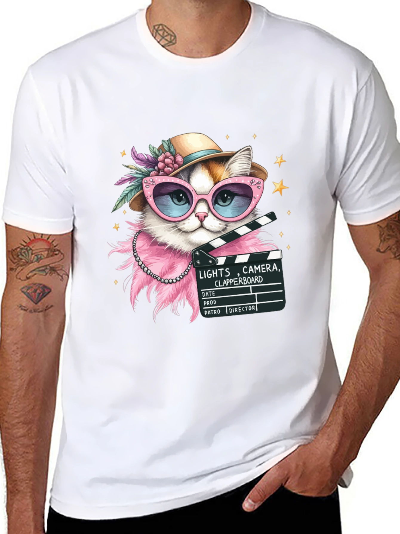 Cat Director T-Shirt - Lights Camera Action!