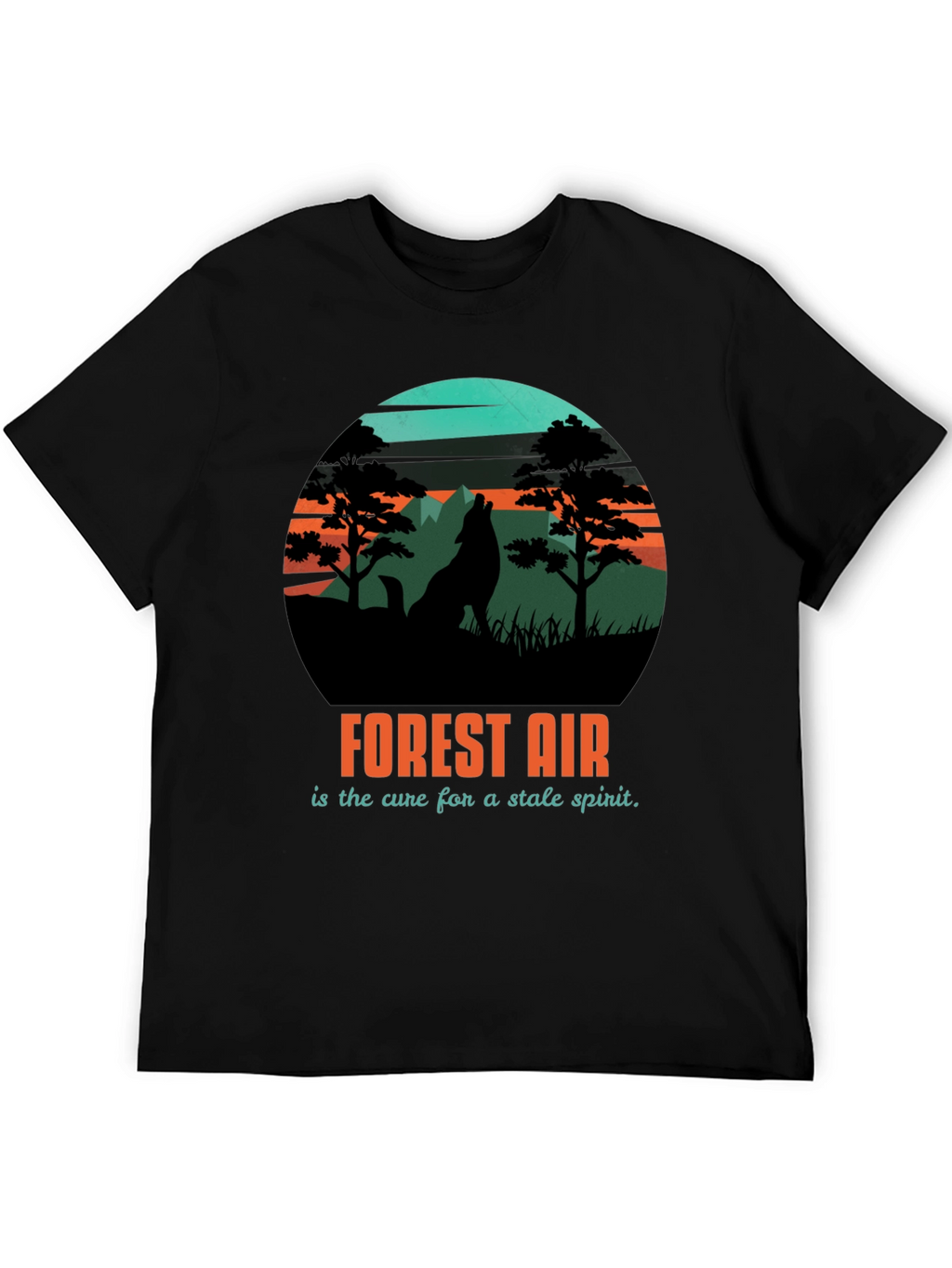 Forest Air Graphic Tee - Nature Wolf Design