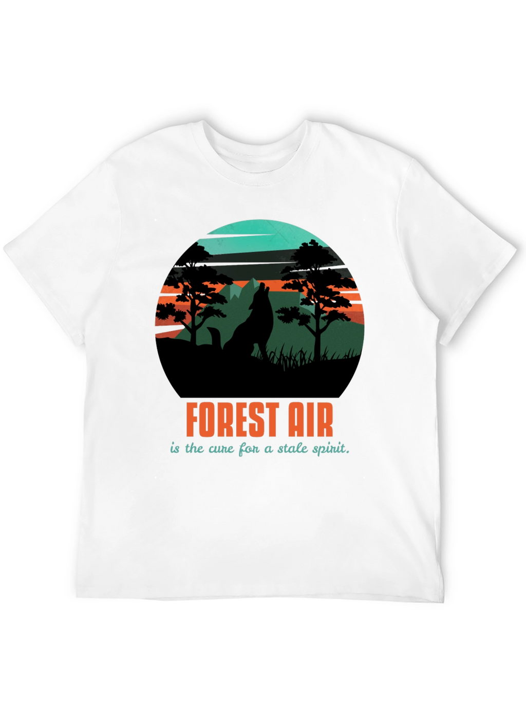 Forest Air Graphic Tee - Nature Wolf Design