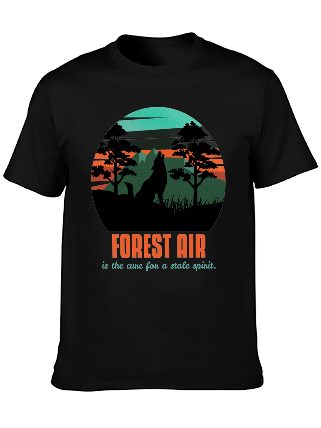 Forest Air Graphic Tee - Nature Wolf Design