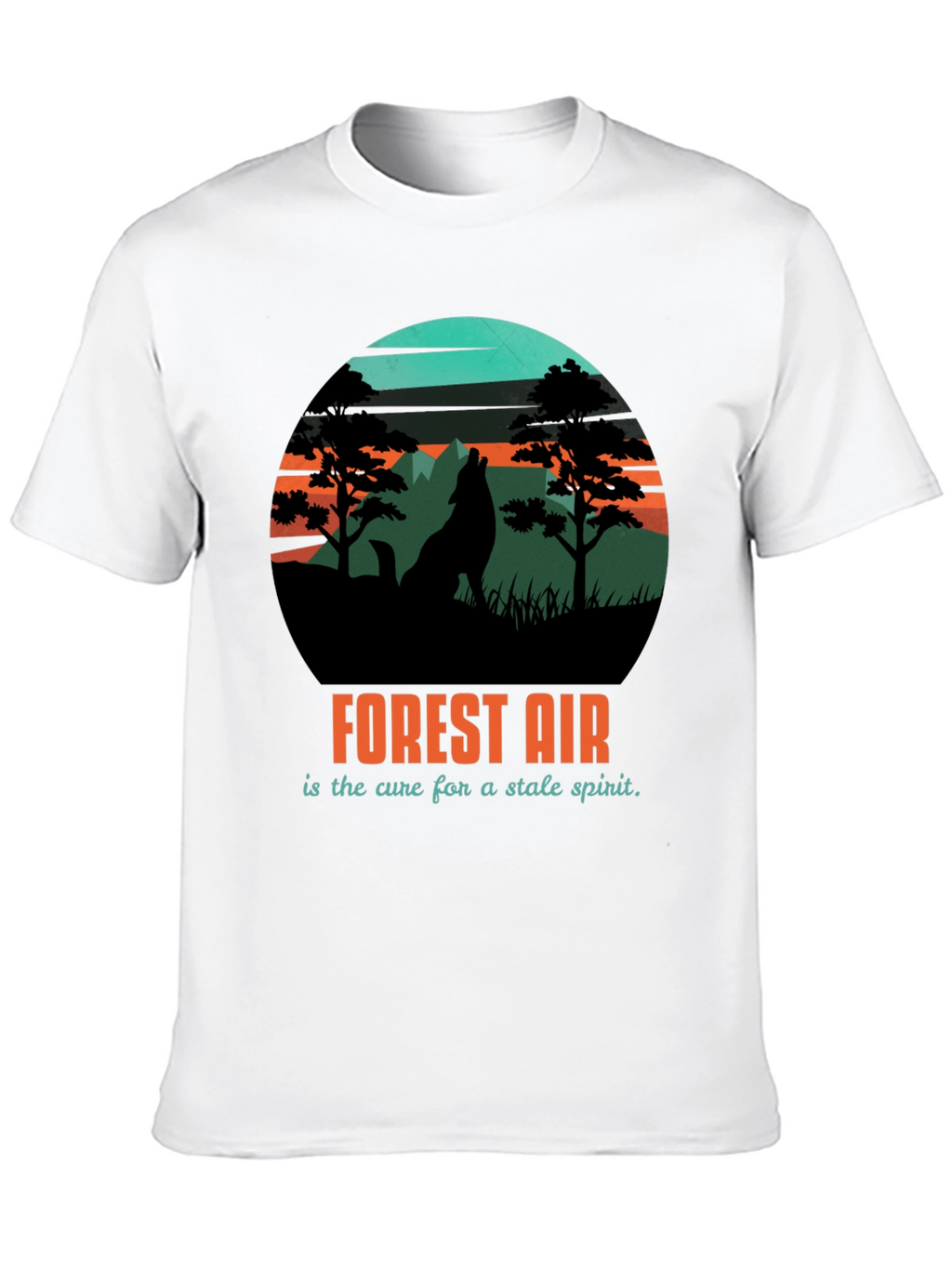 Forest Air Graphic Tee - Nature Wolf Design