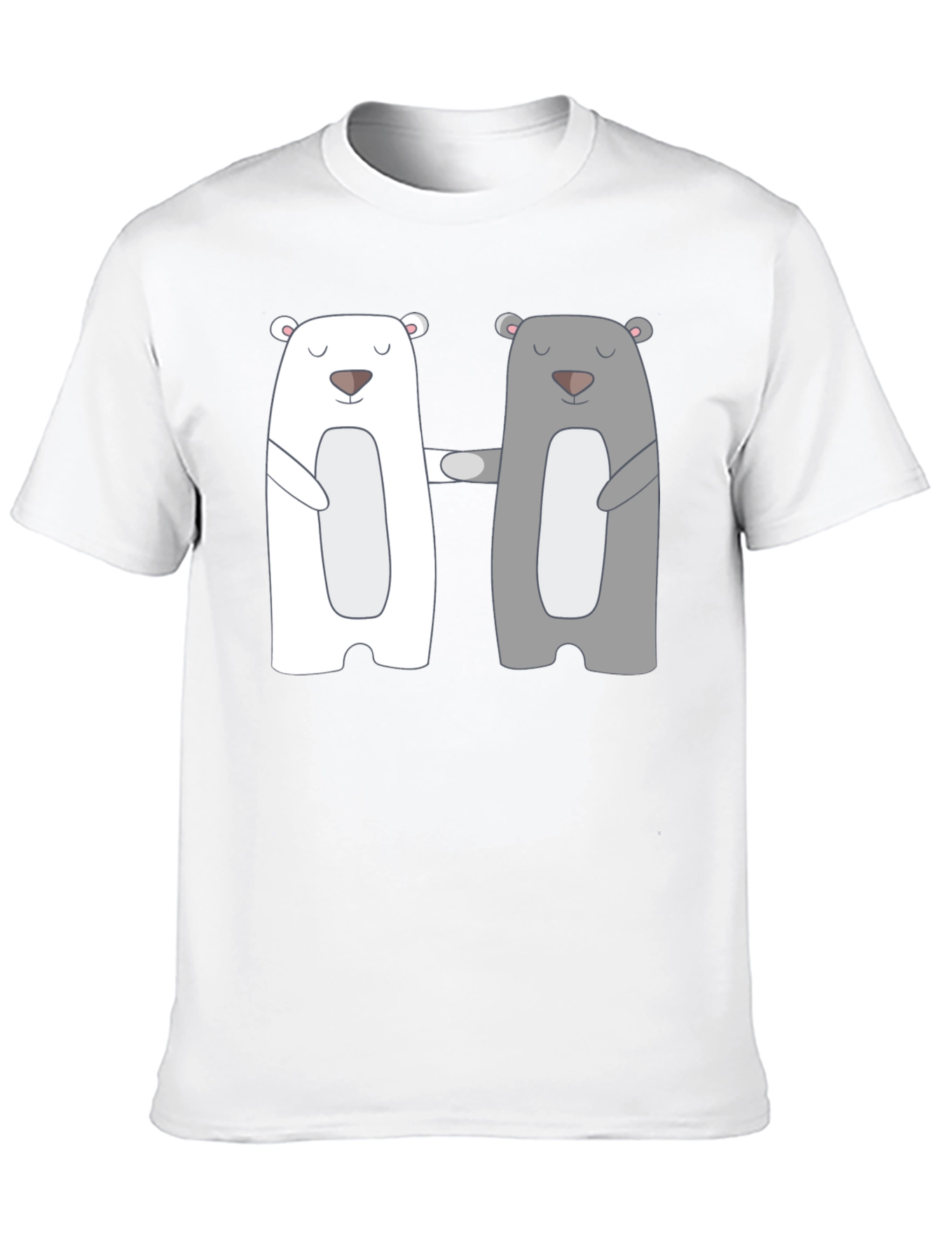 Bear Hug T-Shirt - Cute Cartoon Couple Tee