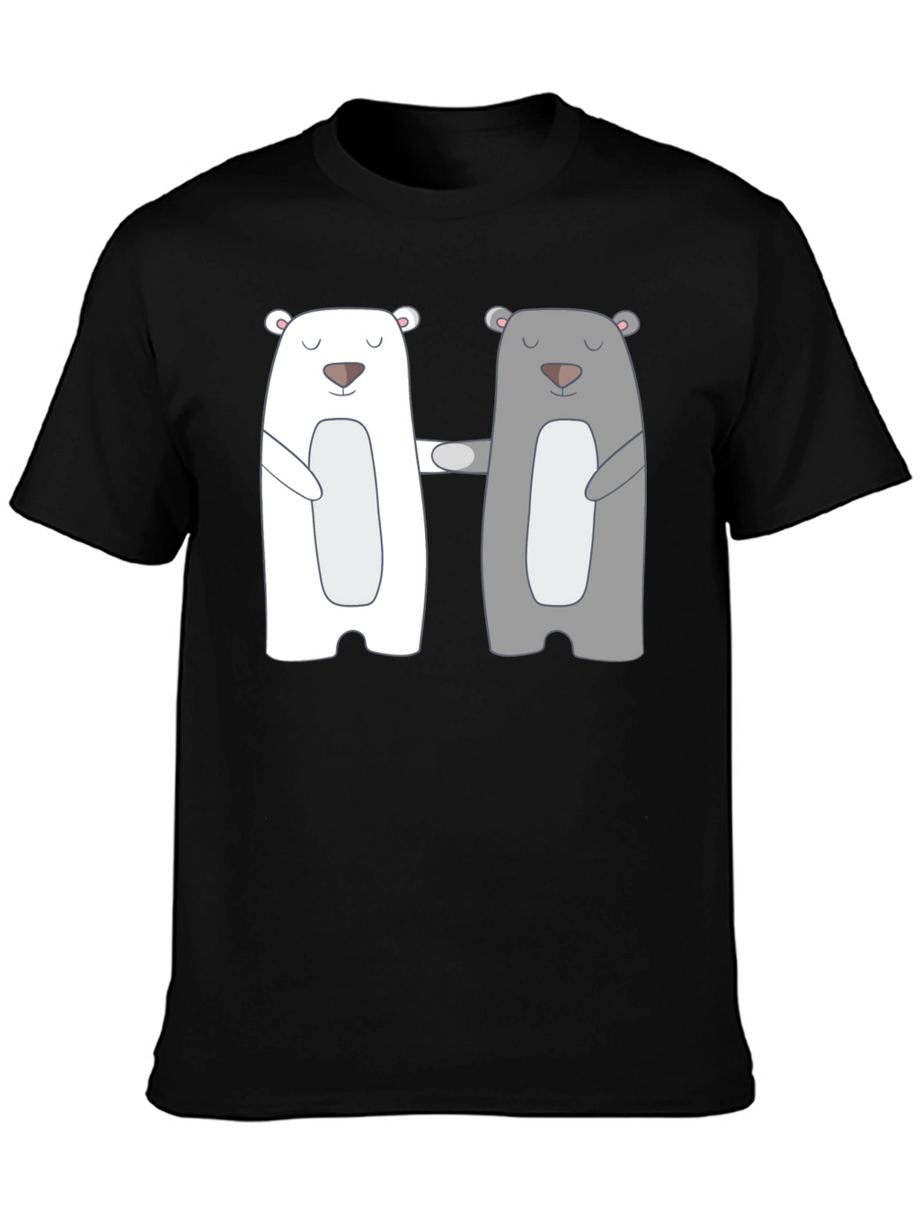 Bear Hug T-Shirt - Cute Cartoon Couple Tee