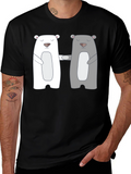 Bear Hug T-Shirt - Cute Cartoon Couple Tee