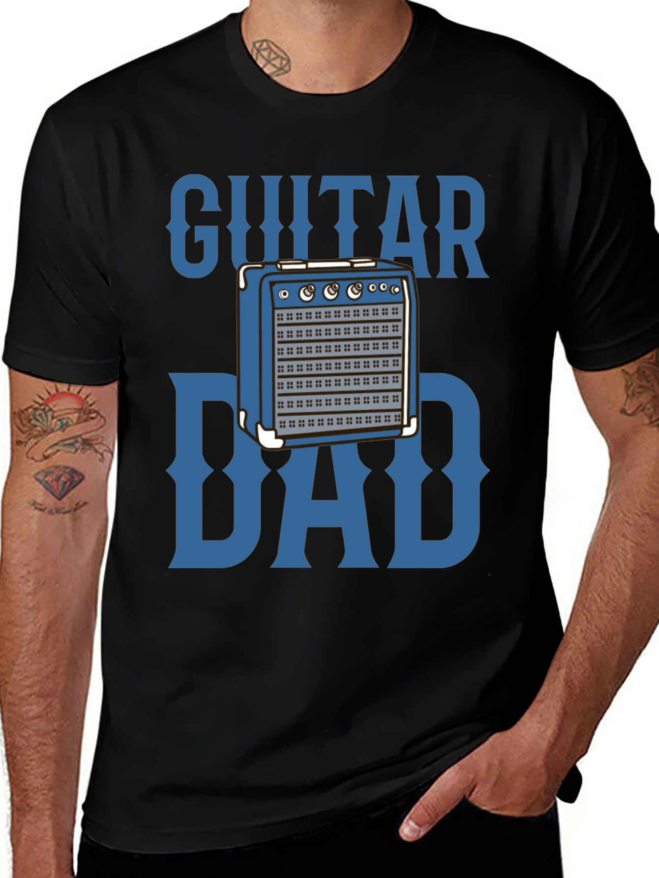 Guitar Dad Graphic Tee - Music Lover Fathers Day Gift