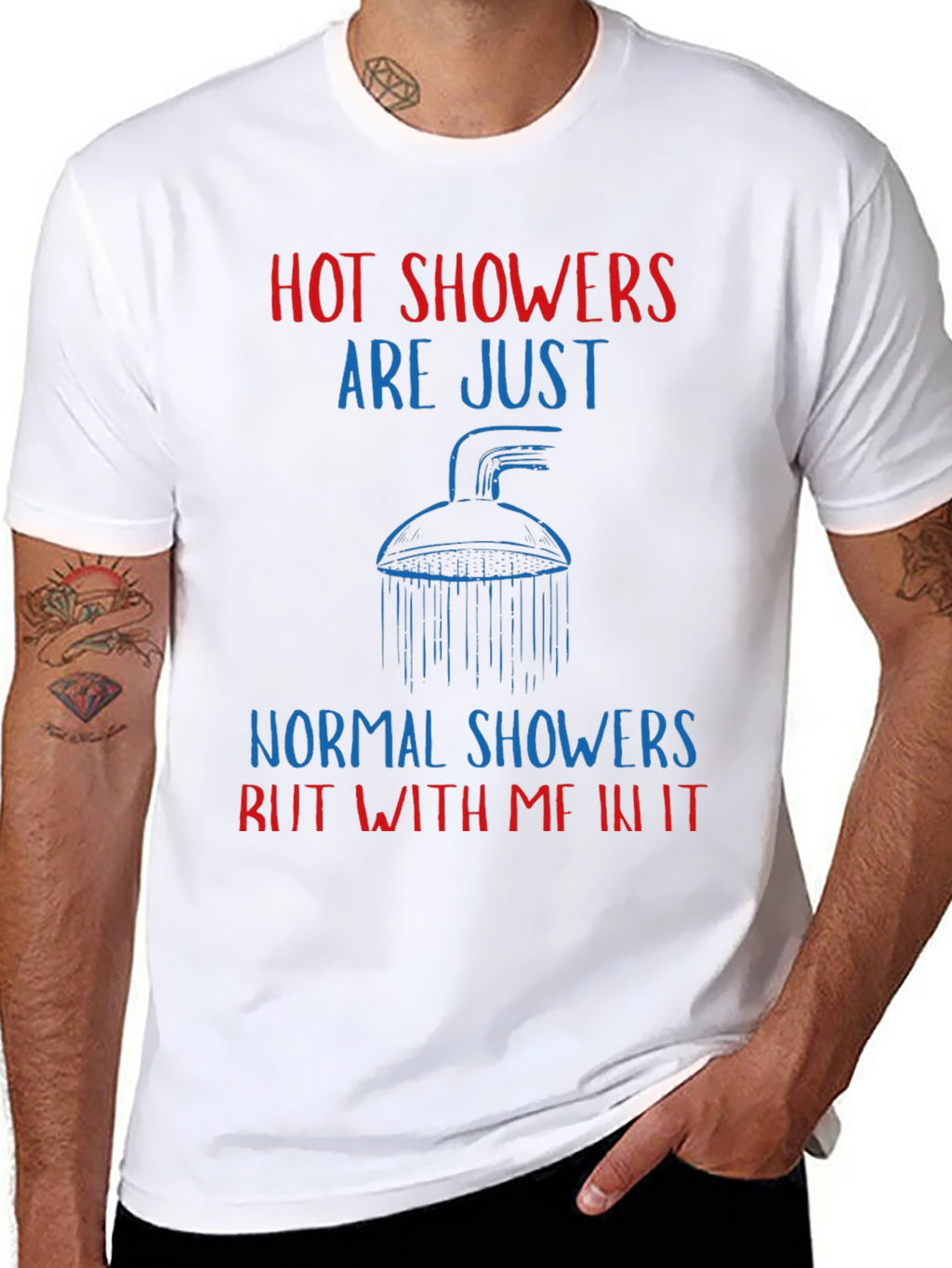 Humorous Hot Showers Graphic Tee