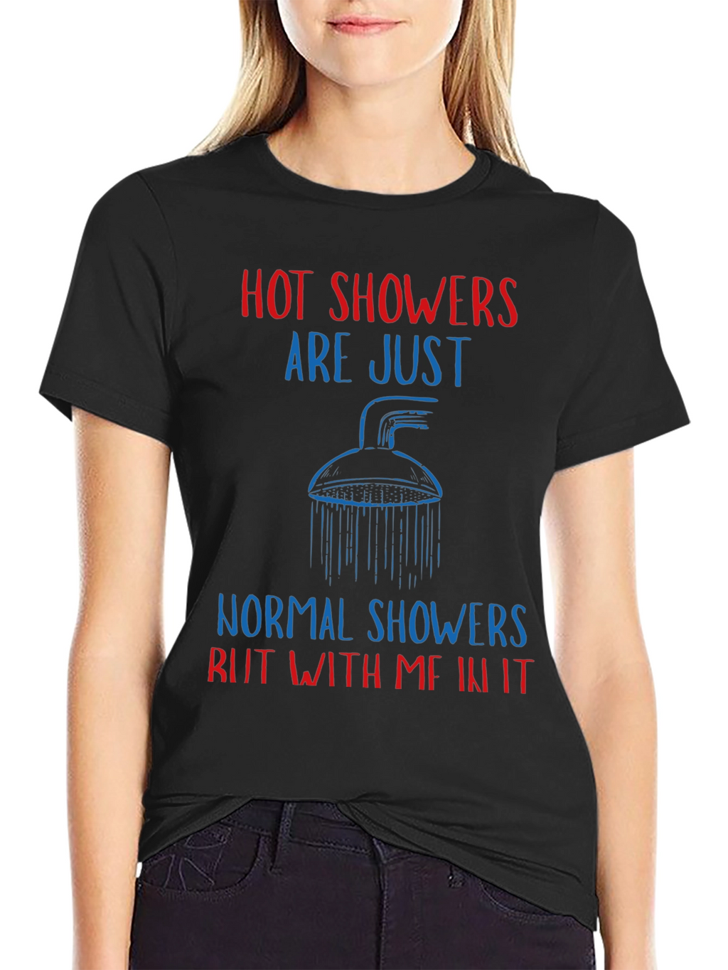 Humorous Hot Showers Graphic Tee