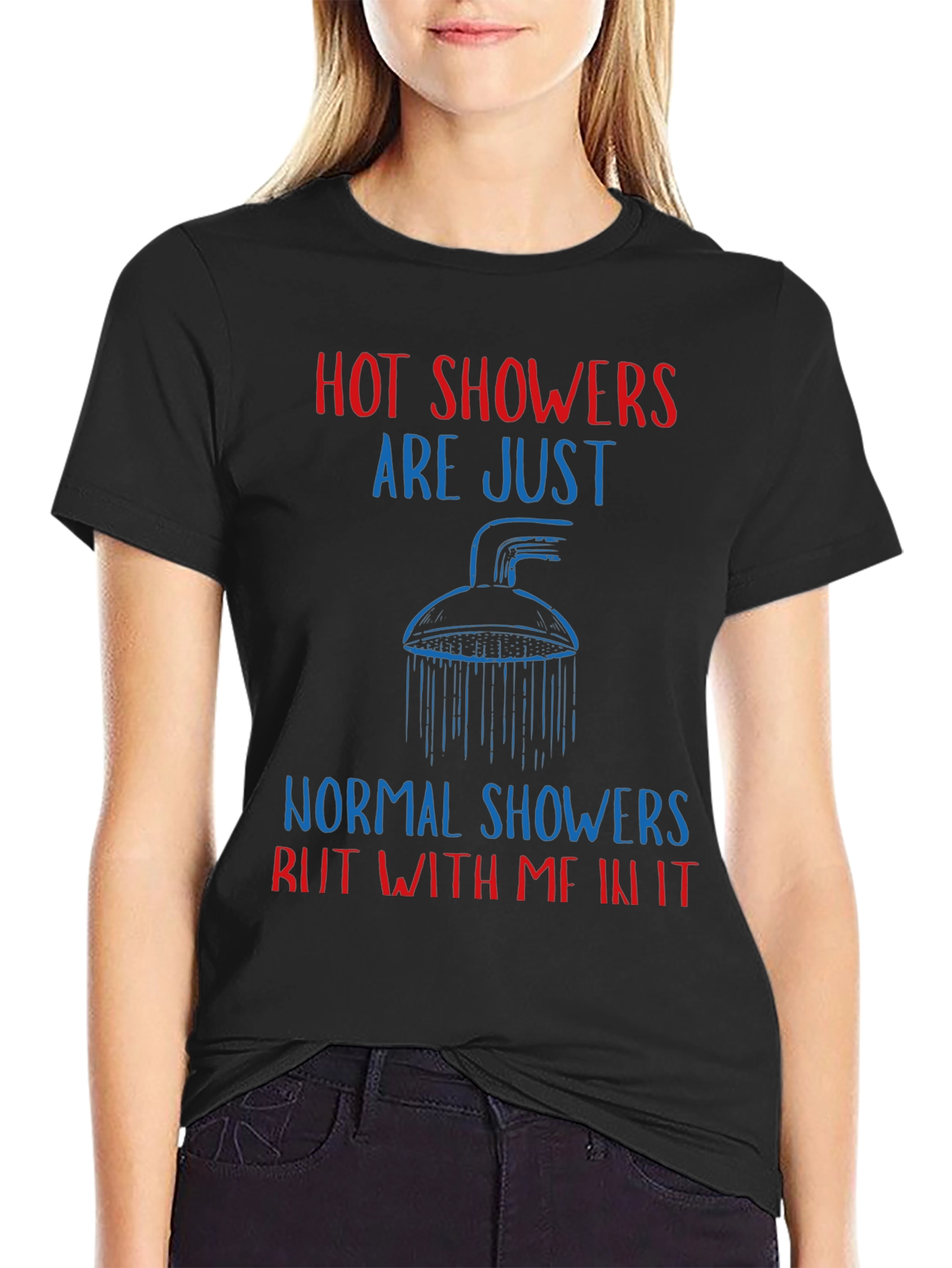 Humorous Hot Showers Graphic Tee