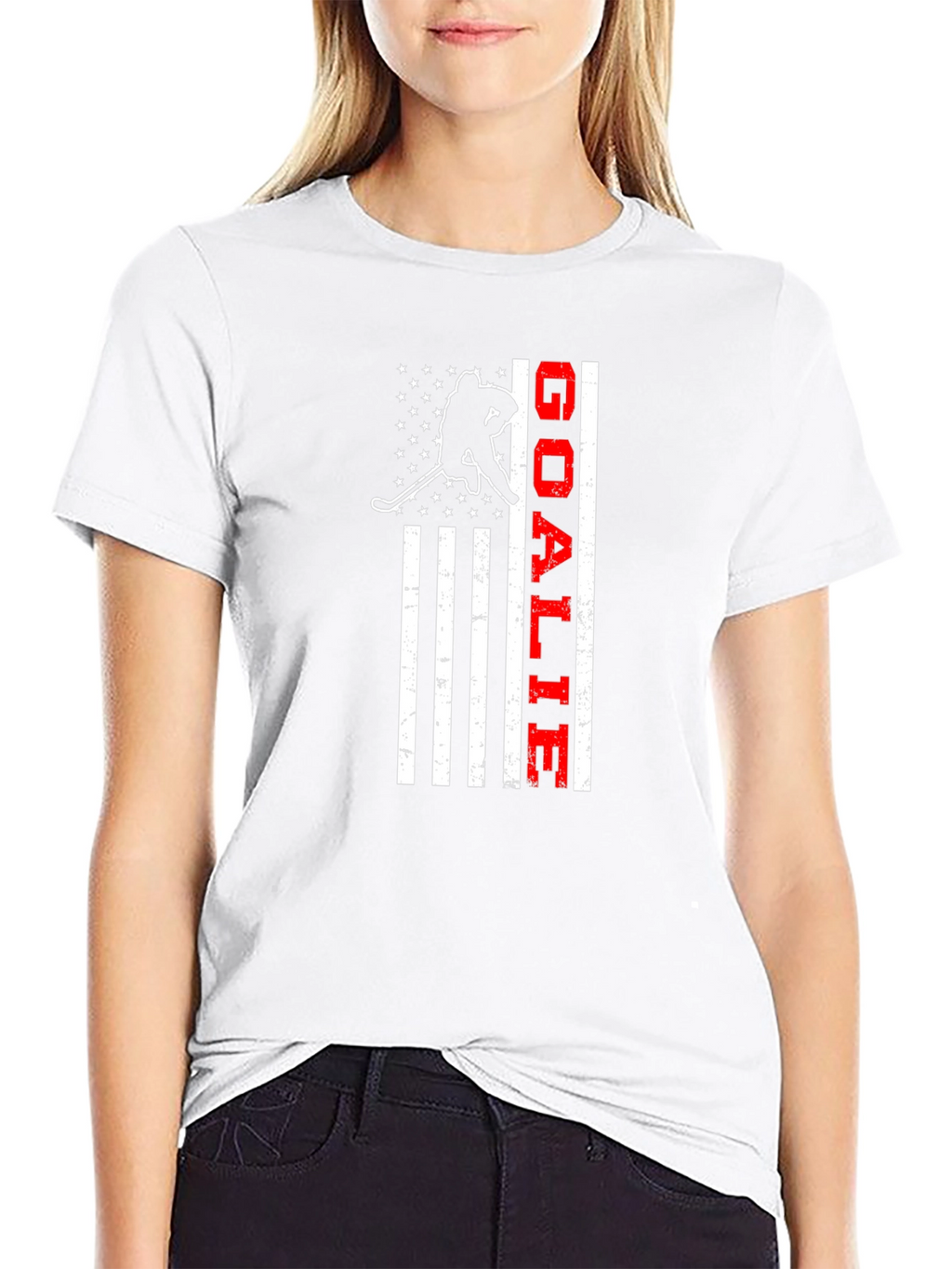 Hockey Goalie American Flag T-Shirt