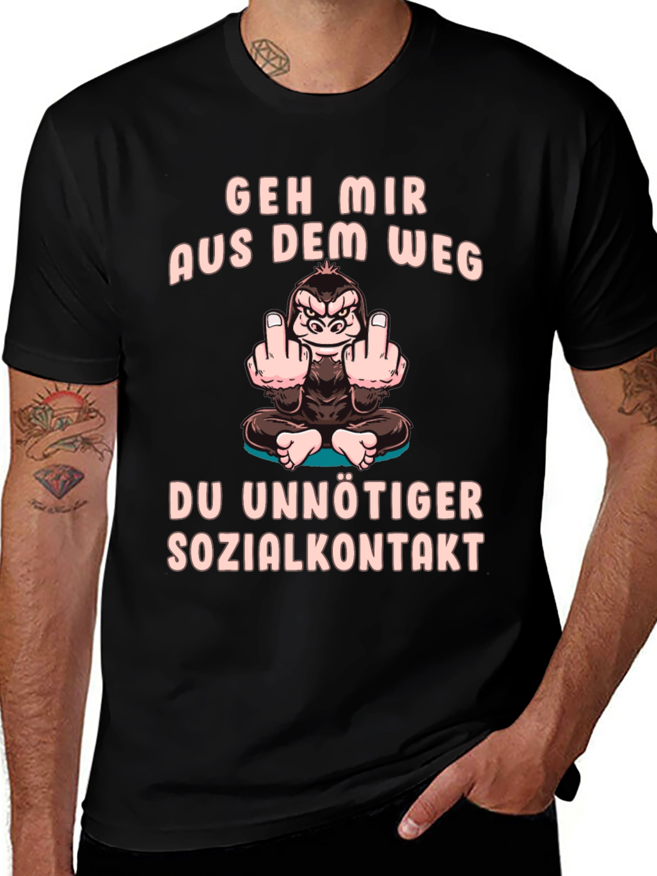 Geh Mir Aus Dem Weg Funny Monkey T-Shirt