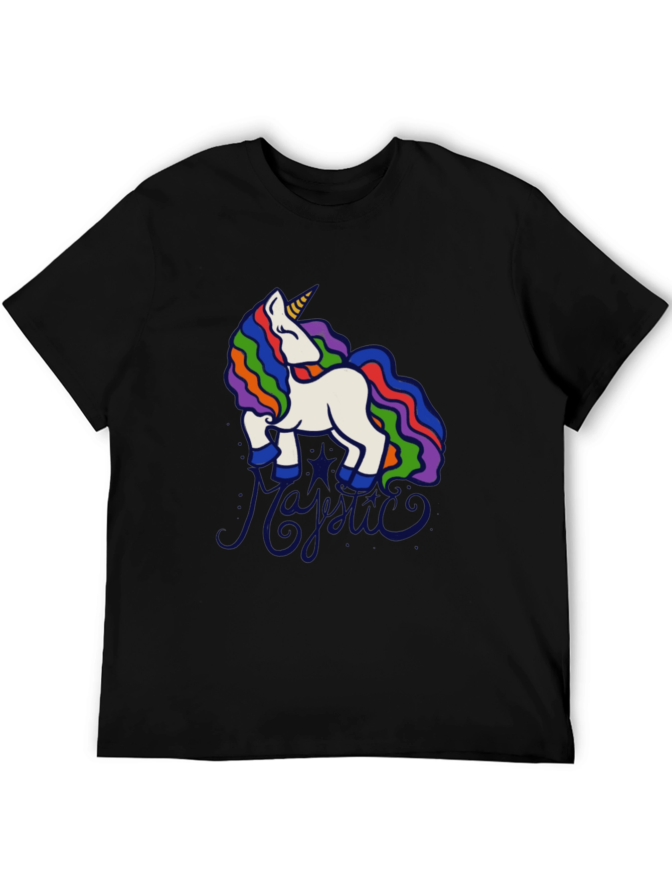 Unicorn Graphic Tee - Rainbow Mane Novelty T-Shirt