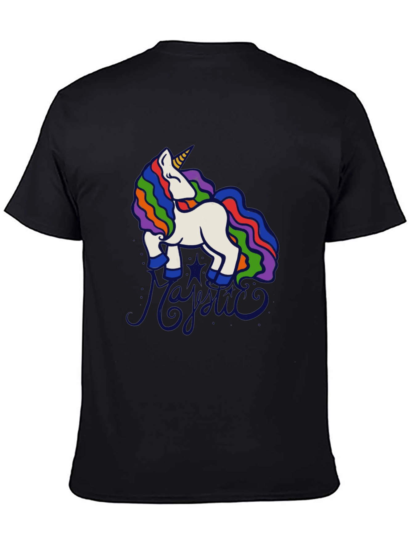 Unicorn Graphic Tee - Rainbow Mane Novelty T-Shirt