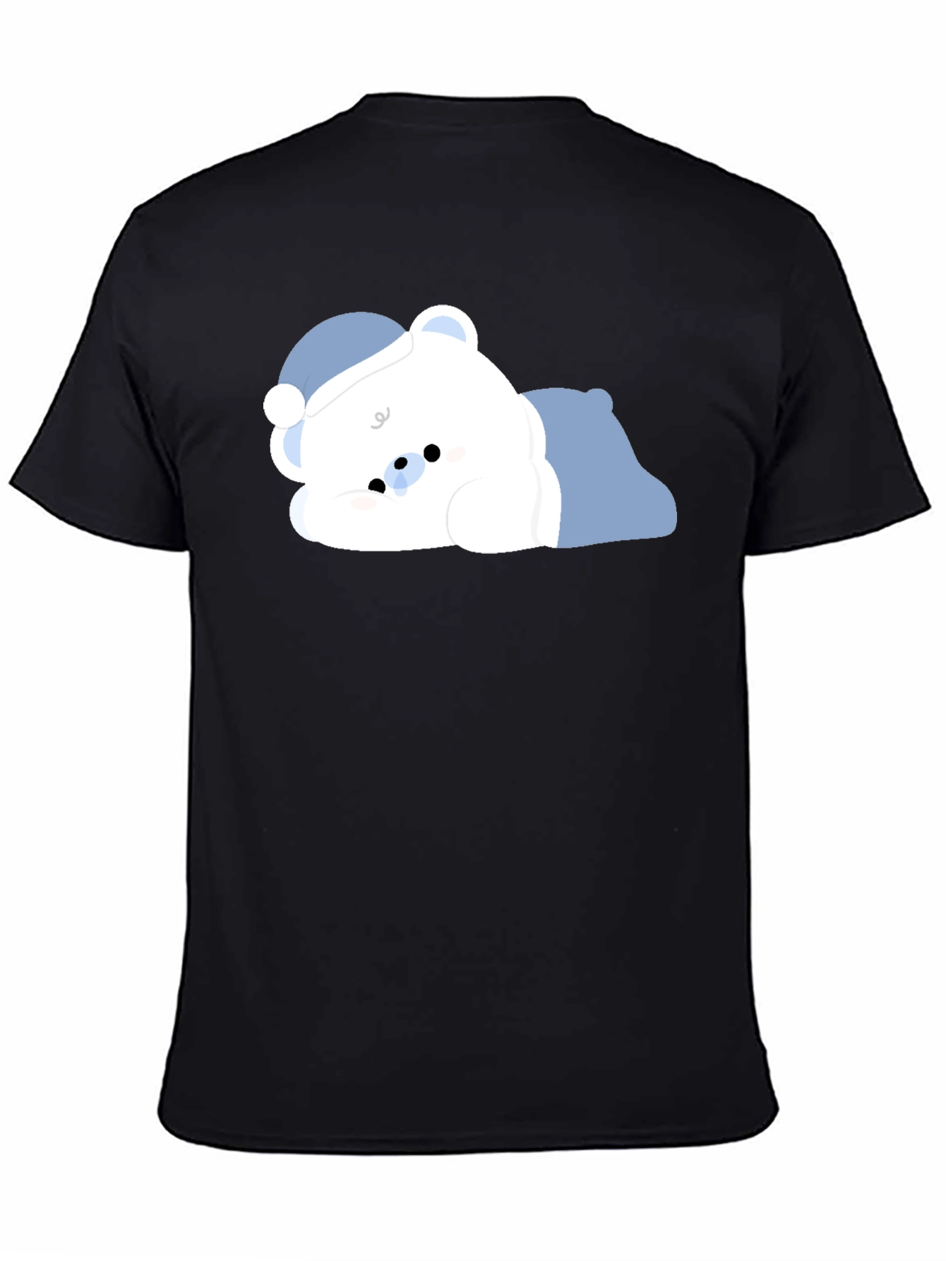 Cute Sleeping Bear Black T-Shirt