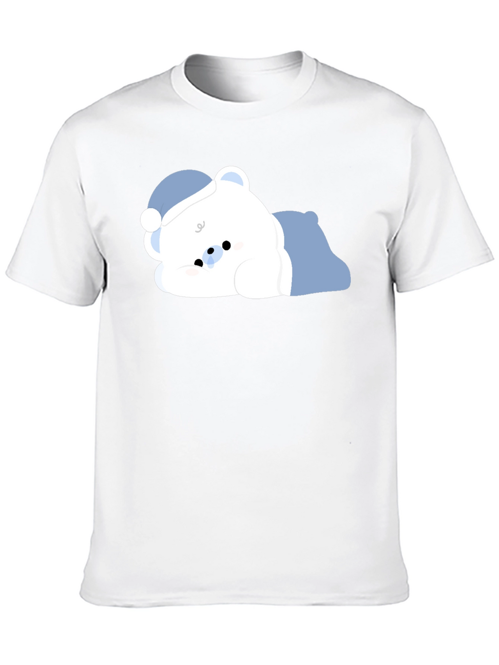 Cute Sleeping Bear Black T-Shirt