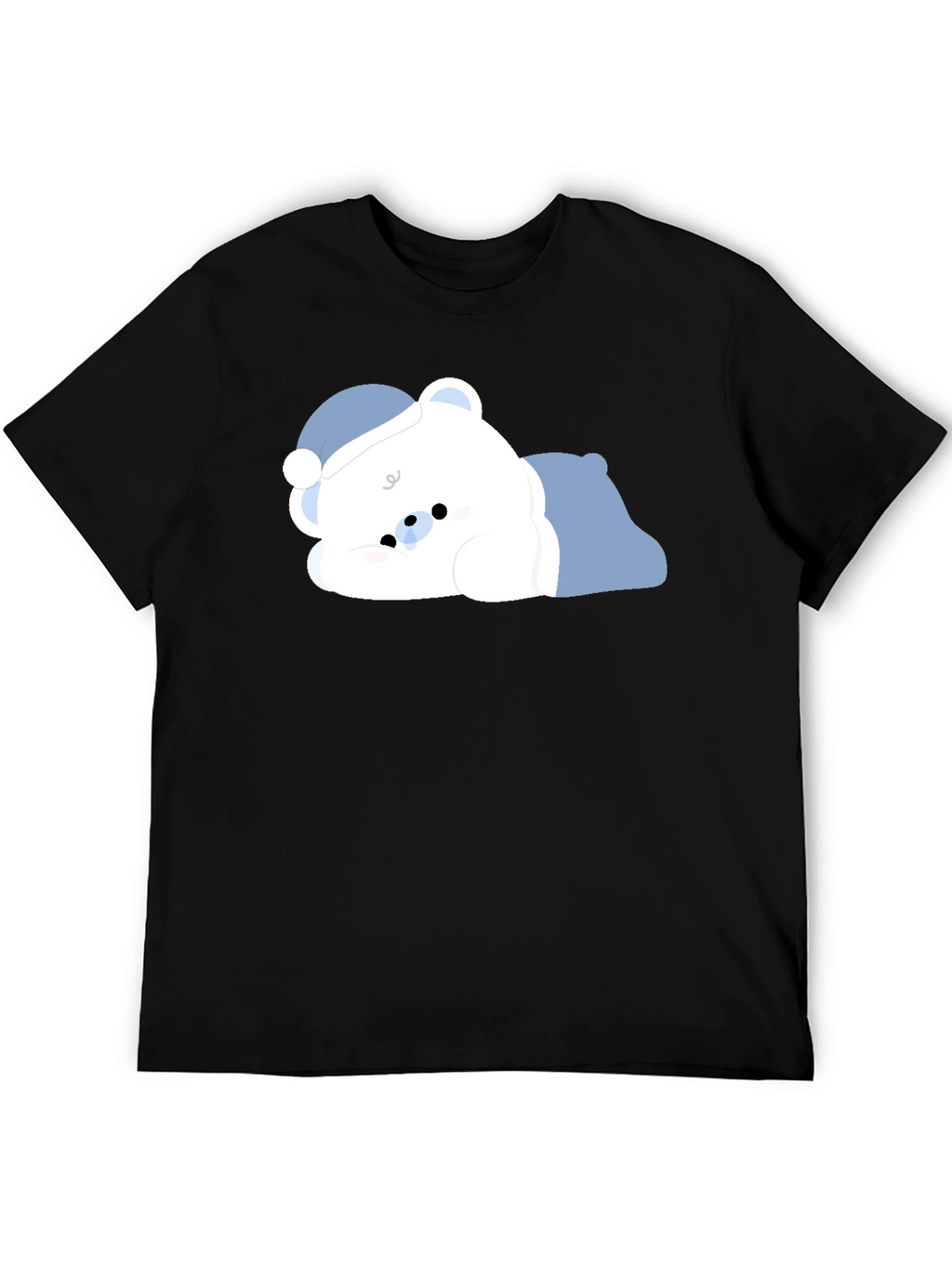 Cute Sleeping Bear Black T-Shirt